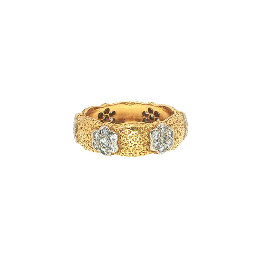 Buccellati 18K Gold Diamond Flower Ring