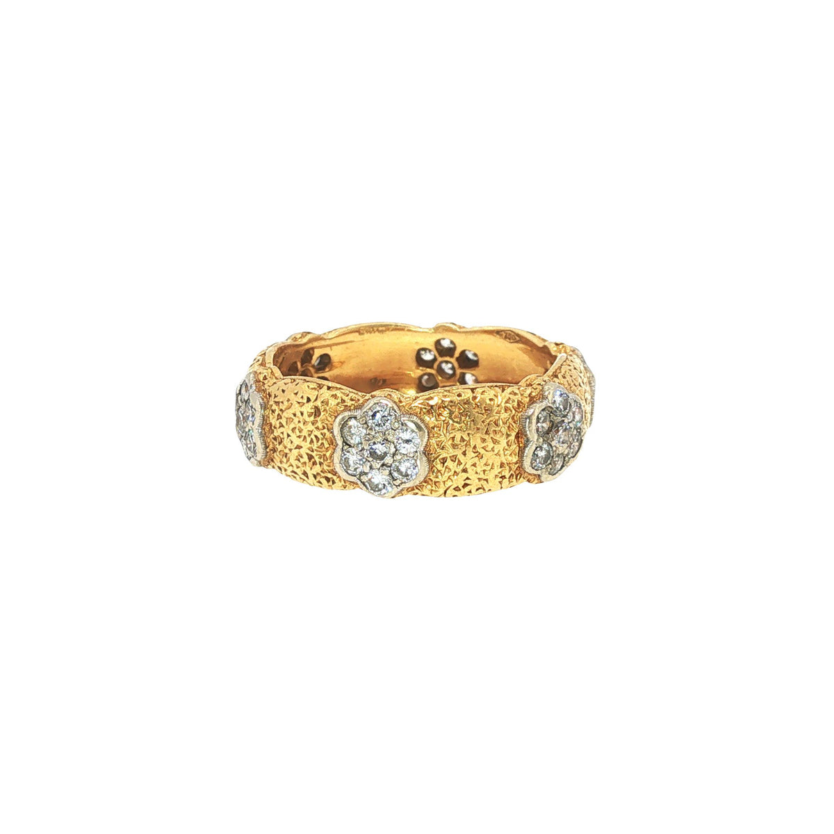 Buccellati 18K Gold Diamond Flower Ring