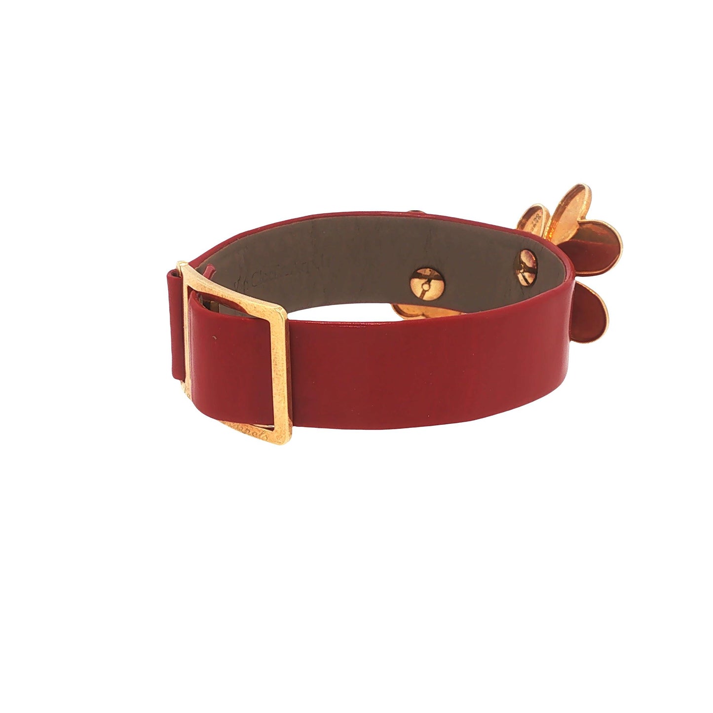 Rare Vintage Van Cleef & Arpels Frivole 18K Gold Diamond Flower Leather Bracelet