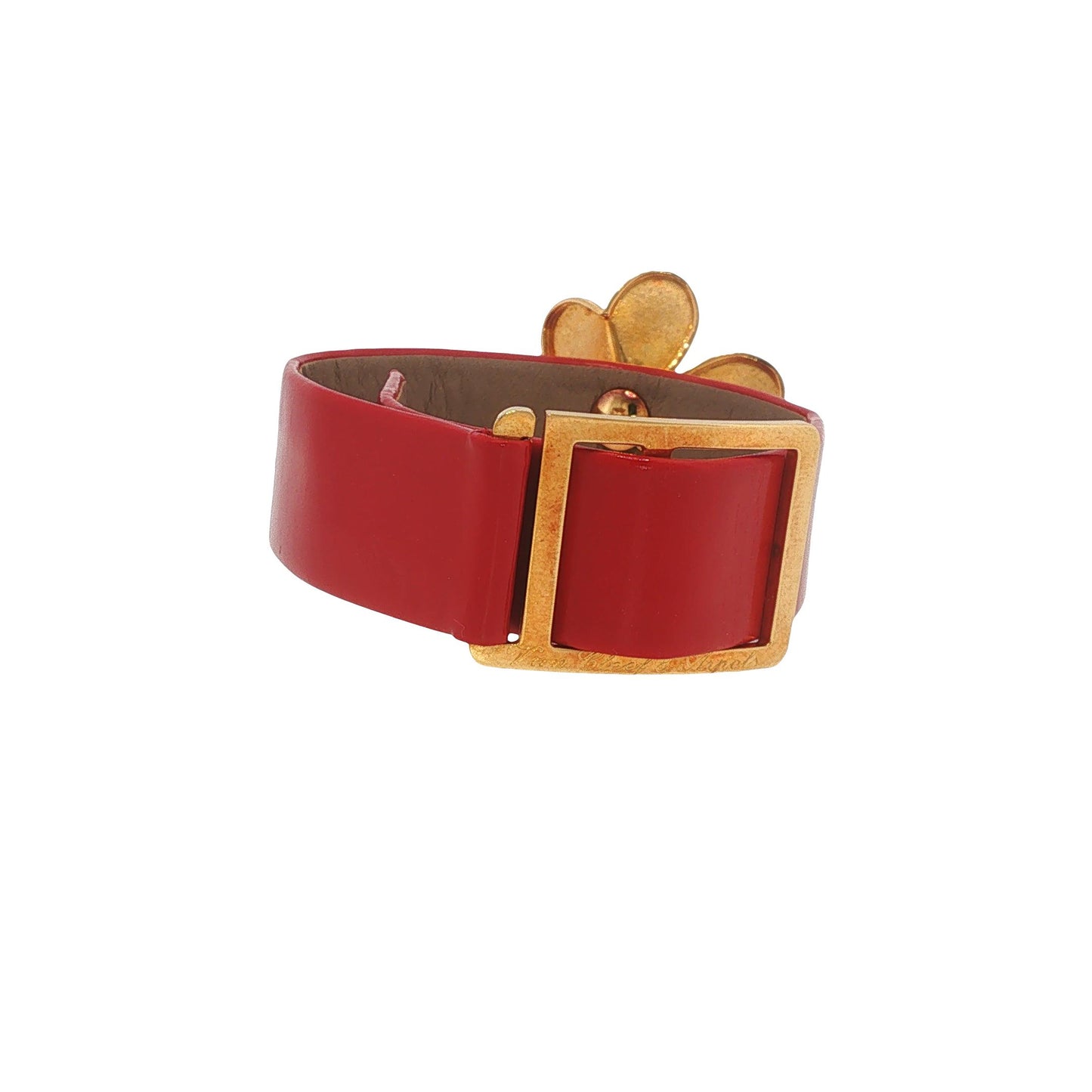 Rare Vintage Van Cleef & Arpels Frivole 18K Gold Diamond Flower Leather Bracelet