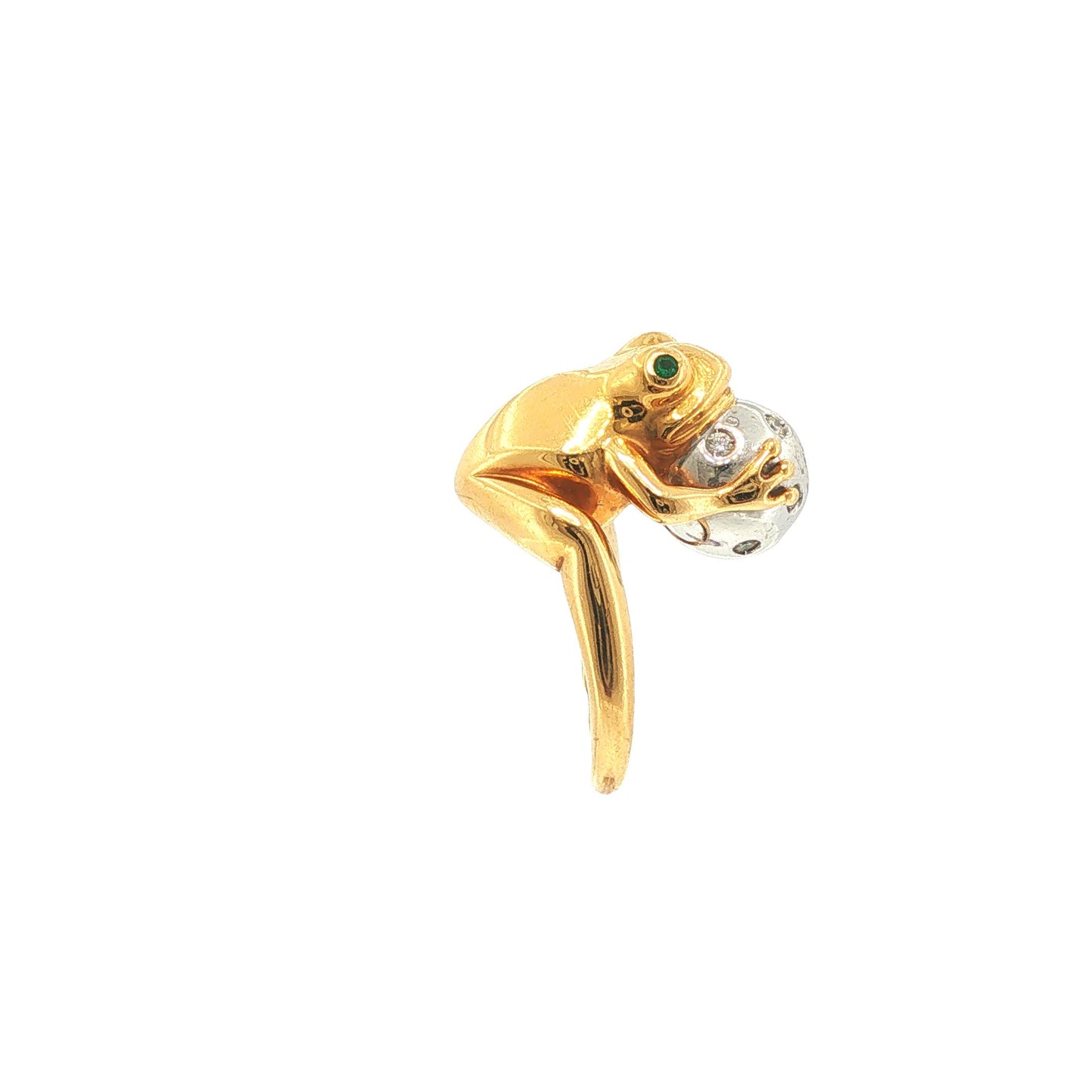 Boucheron 18K Gold Diamond & Tsavorite Frog Ring