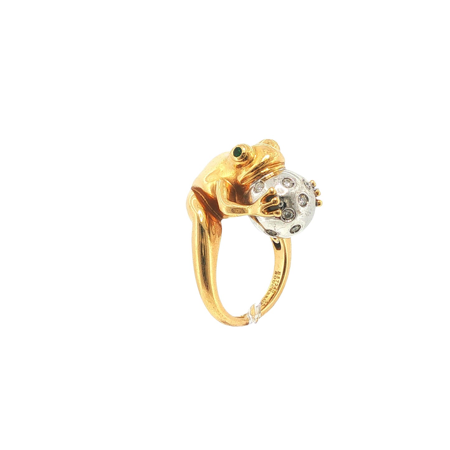 Boucheron 18K Gold Diamond & Tsavorite Frog Ring