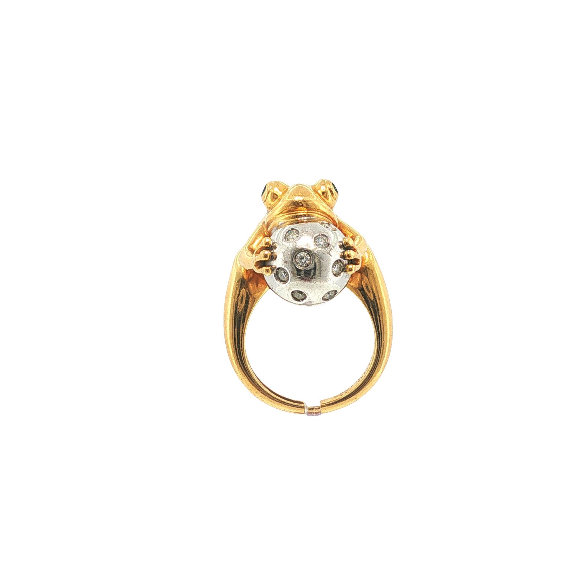 Boucheron 18K Gold Diamond & Tsavorite Frog Ring
