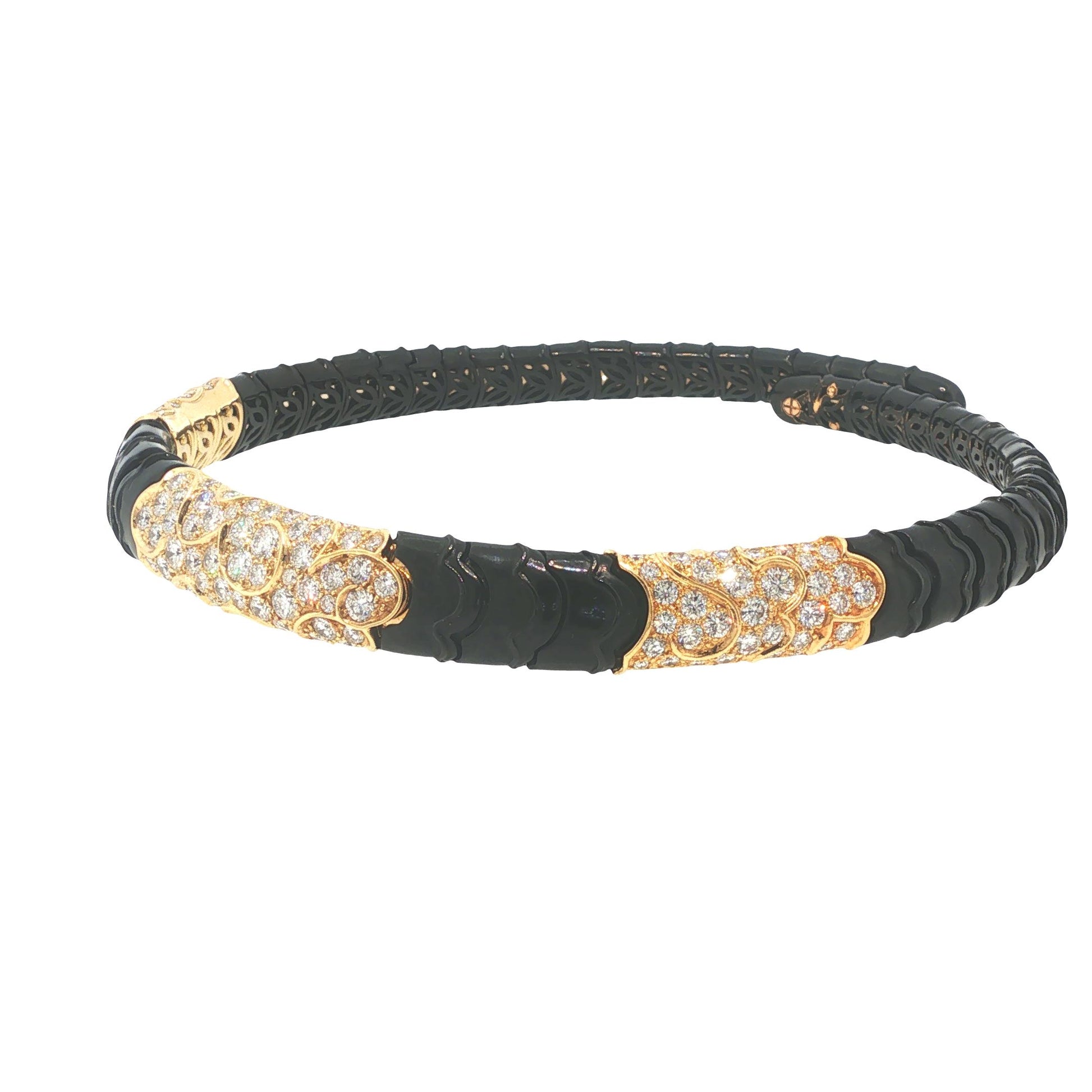 VINTAGE FRENCH MARINA B. ONDA 18K GOLD DIAMOND NECKLACE