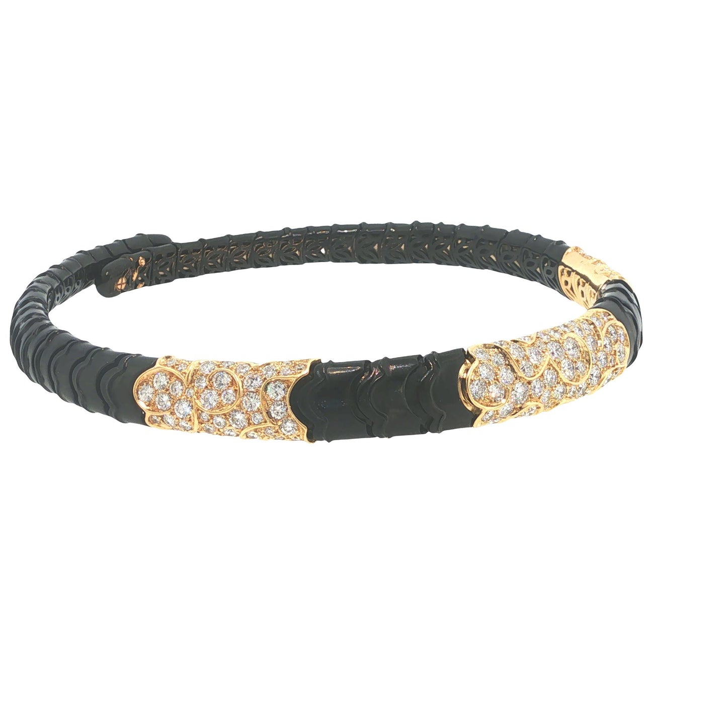 VINTAGE FRENCH MARINA B. ONDA 18K GOLD DIAMOND NECKLACE