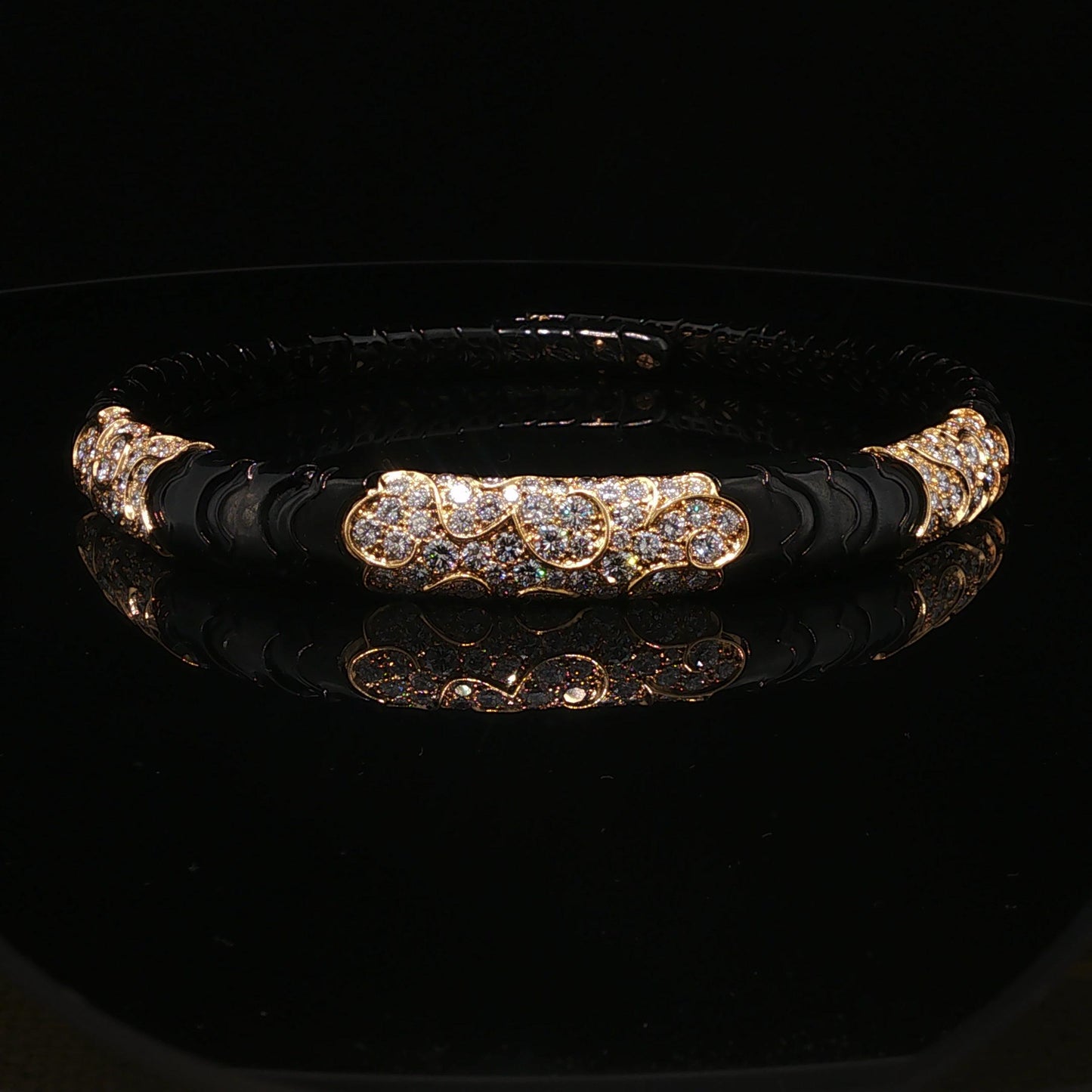 VINTAGE FRENCH MARINA B. ONDA 18K GOLD DIAMOND NECKLACE