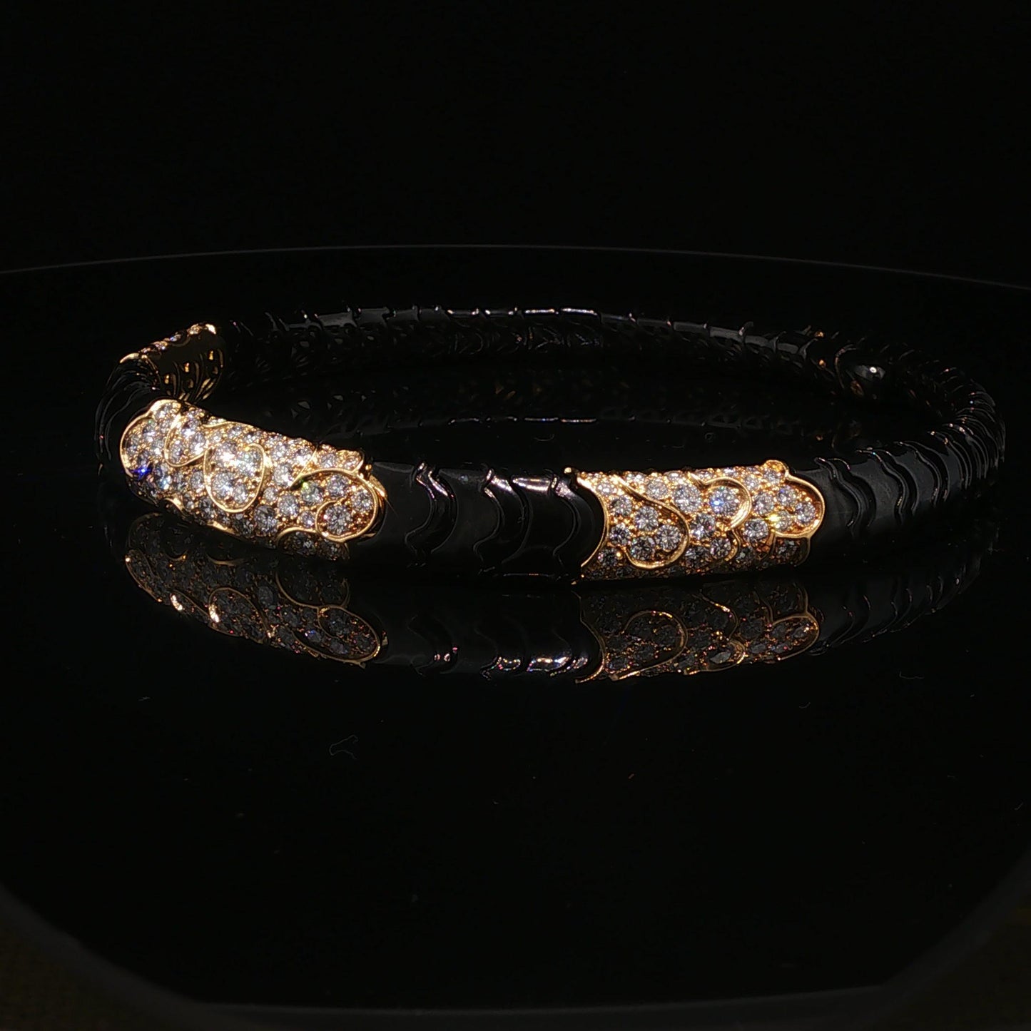 VINTAGE FRENCH MARINA B. ONDA 18K GOLD DIAMOND NECKLACE