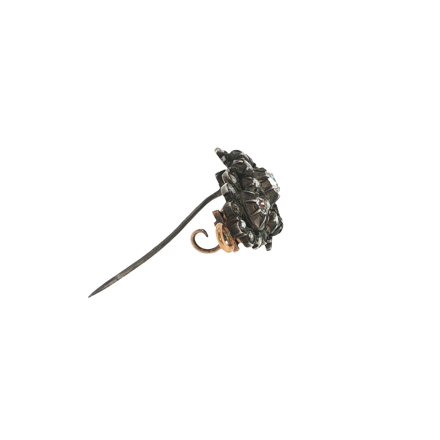Victorian Gold & Silver Antique Diamond Floral Pendant Brooch