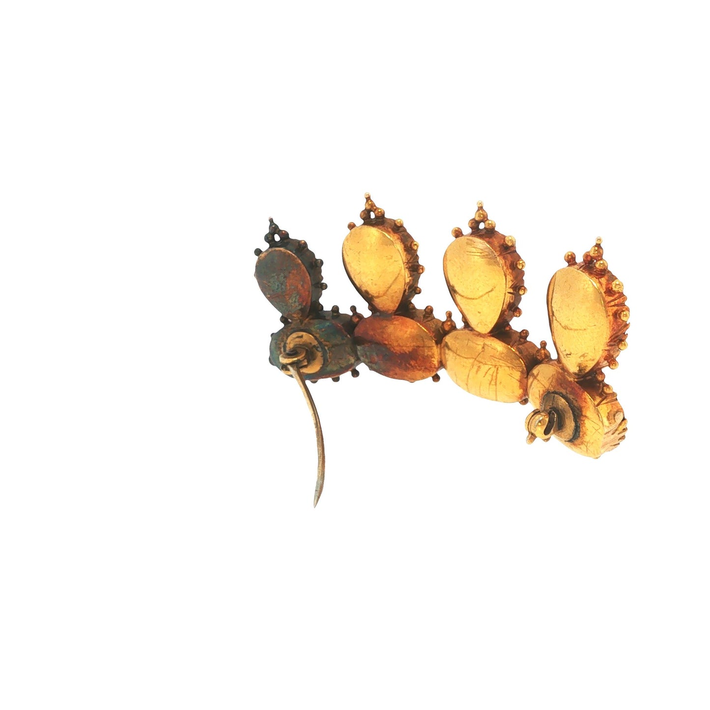 Early Victorian 18K Gold Garnet Crown Brooch
