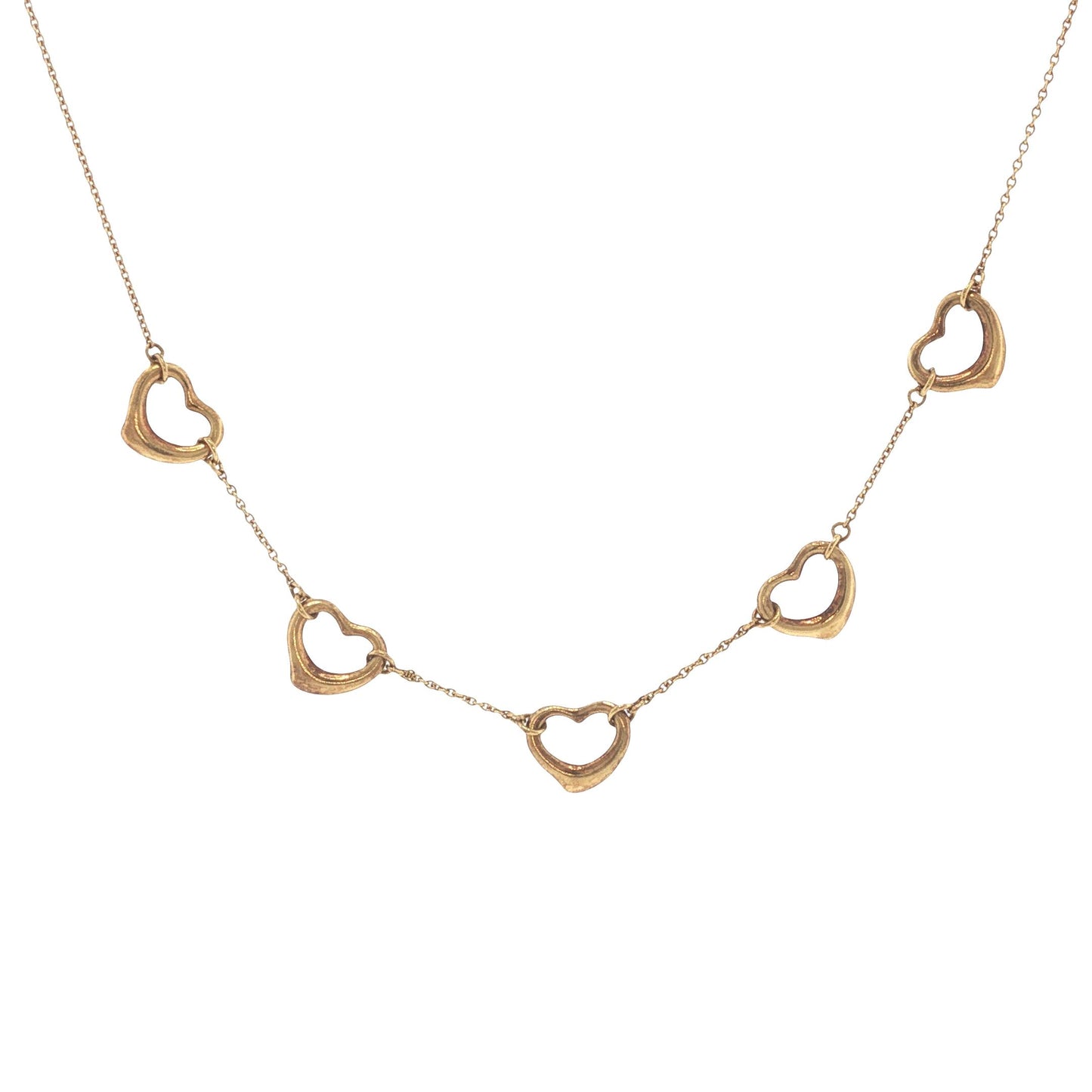 Tiffany & Co. 18K Gold Peretti Petite Open Heart Necklace