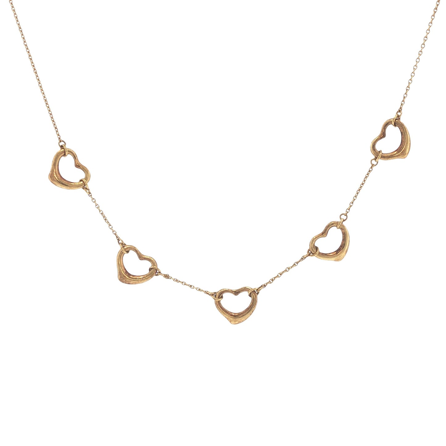 Tiffany & Co. 18K Gold Peretti Petite Open Heart Necklace
