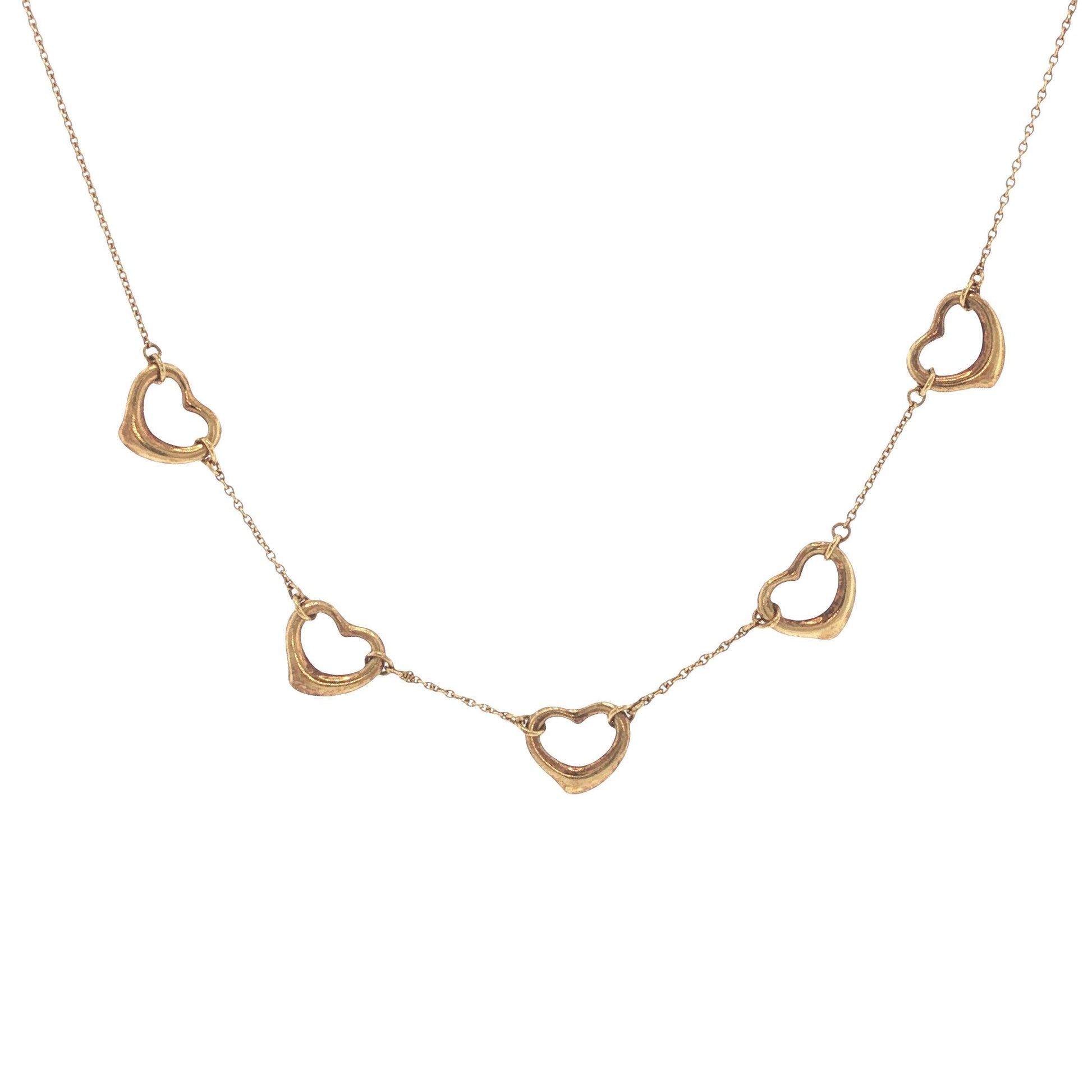 Tiffany & Co. 18K Gold Peretti Petite Open Heart Necklace