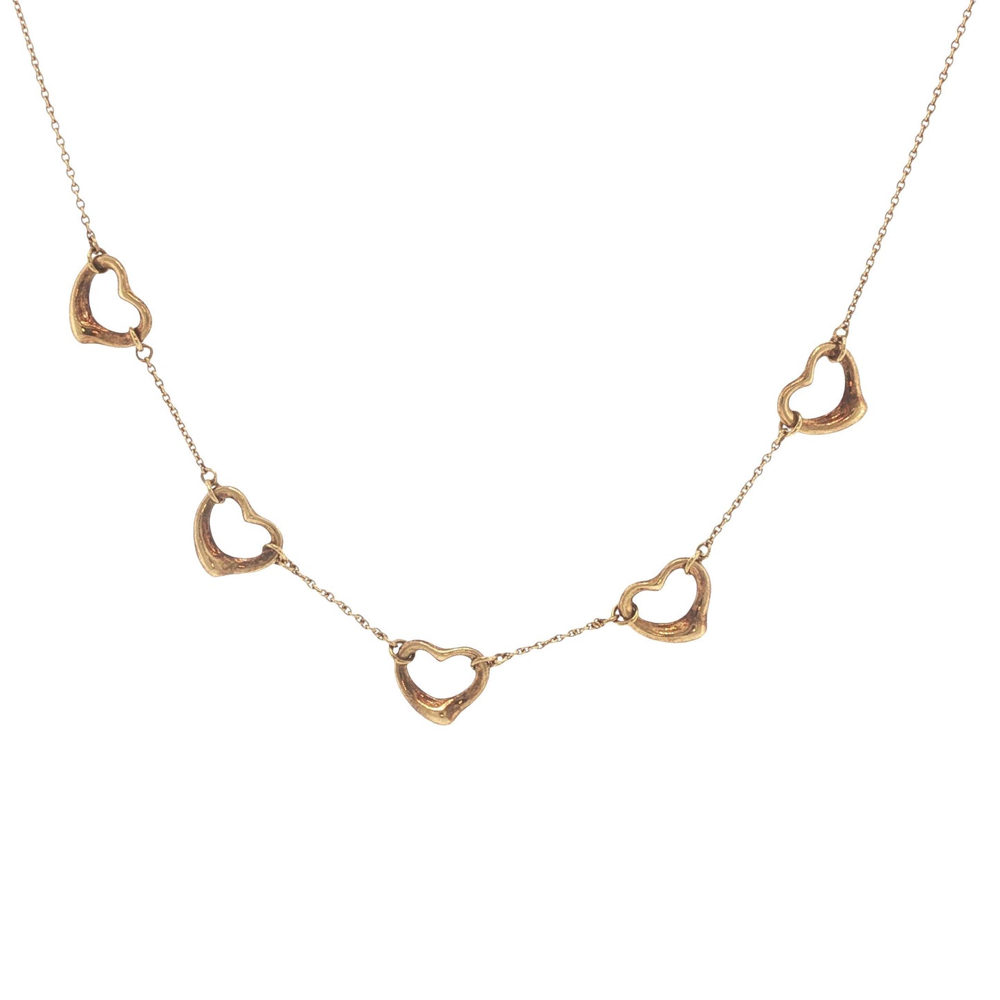 Tiffany & Co. 18K Gold Peretti Petite Open Heart Necklace