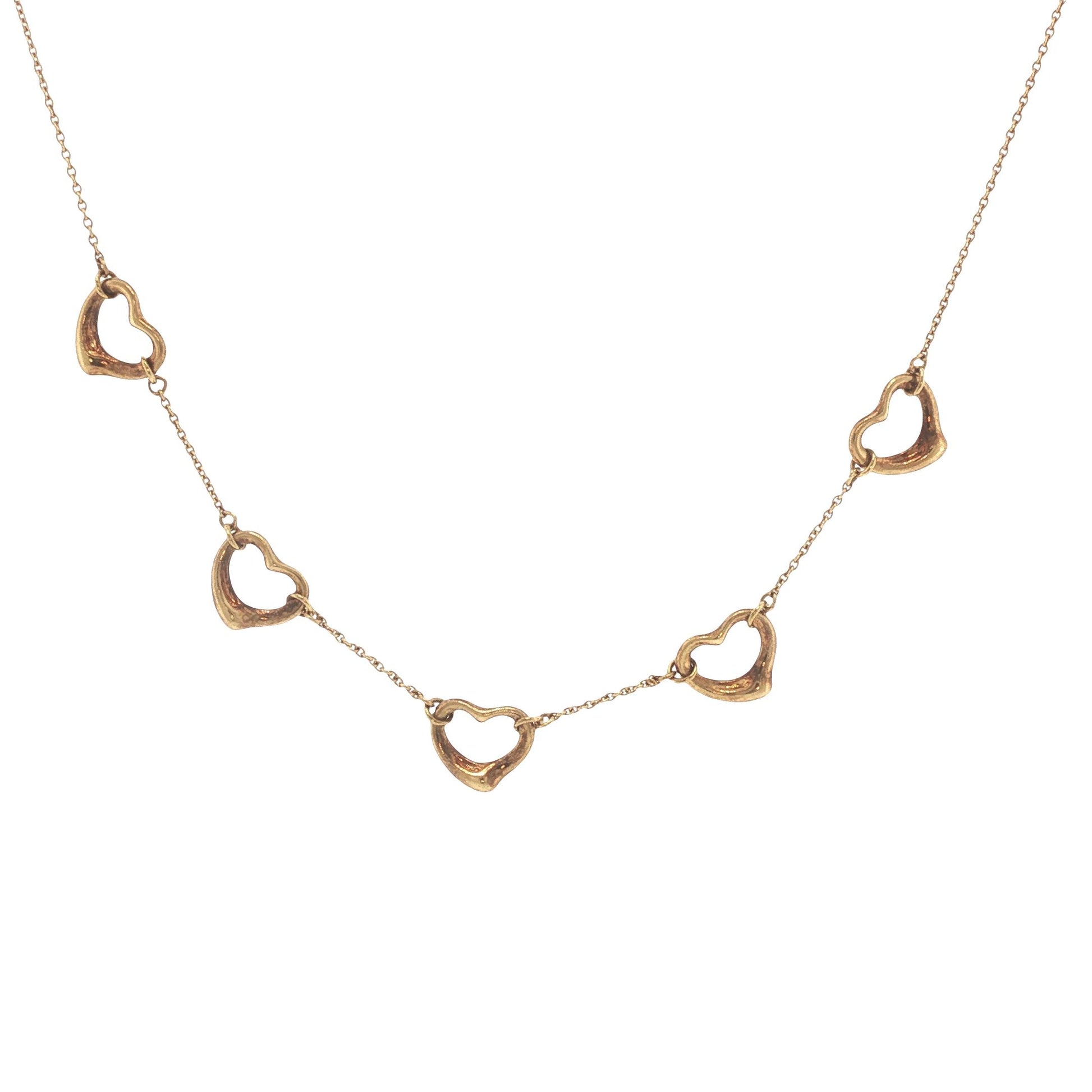 Tiffany & Co. 18K Gold Peretti Petite Open Heart Necklace