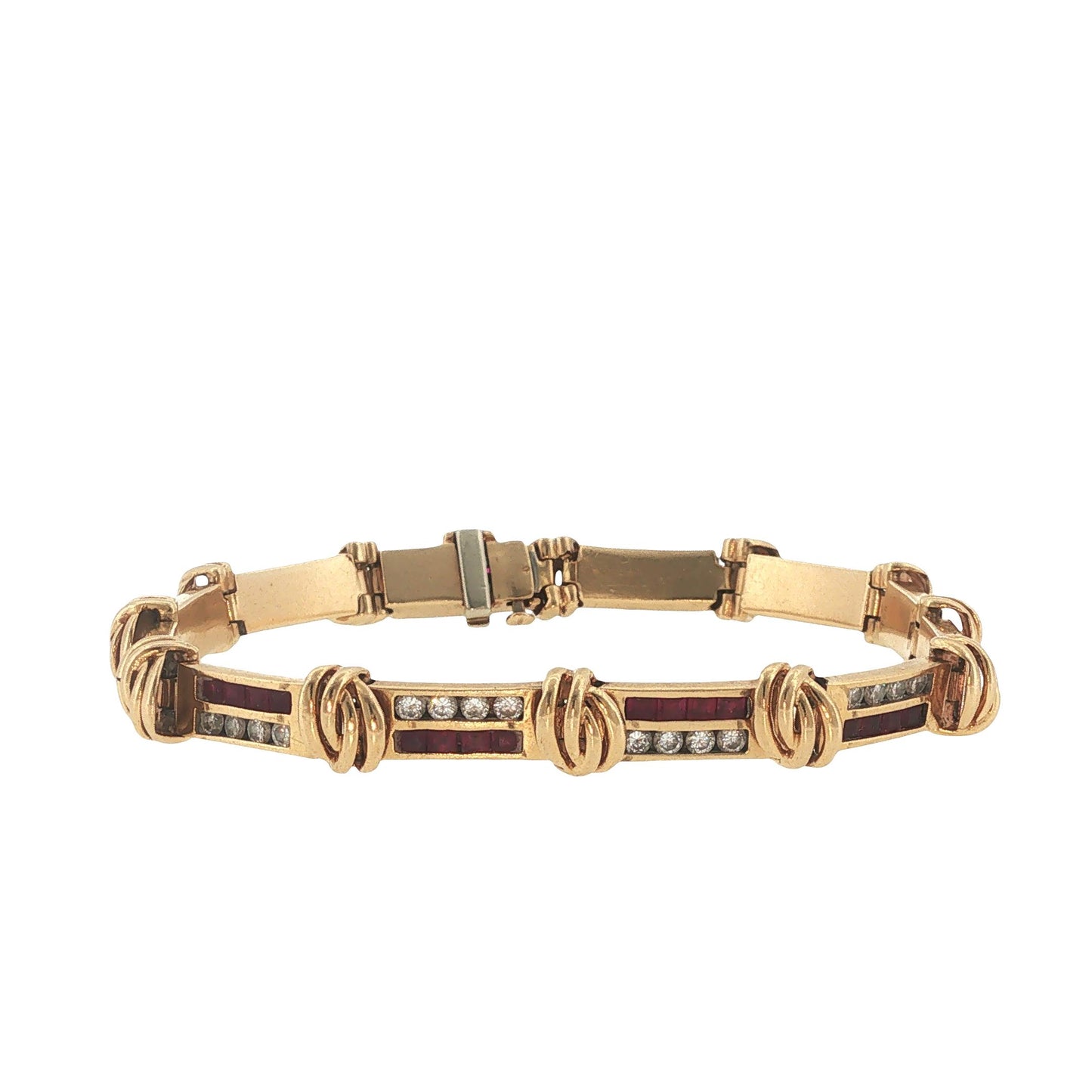 Vintage 14K Gold 1.92 Carat Ruby & 1.44 Carat Diamond Bracelet