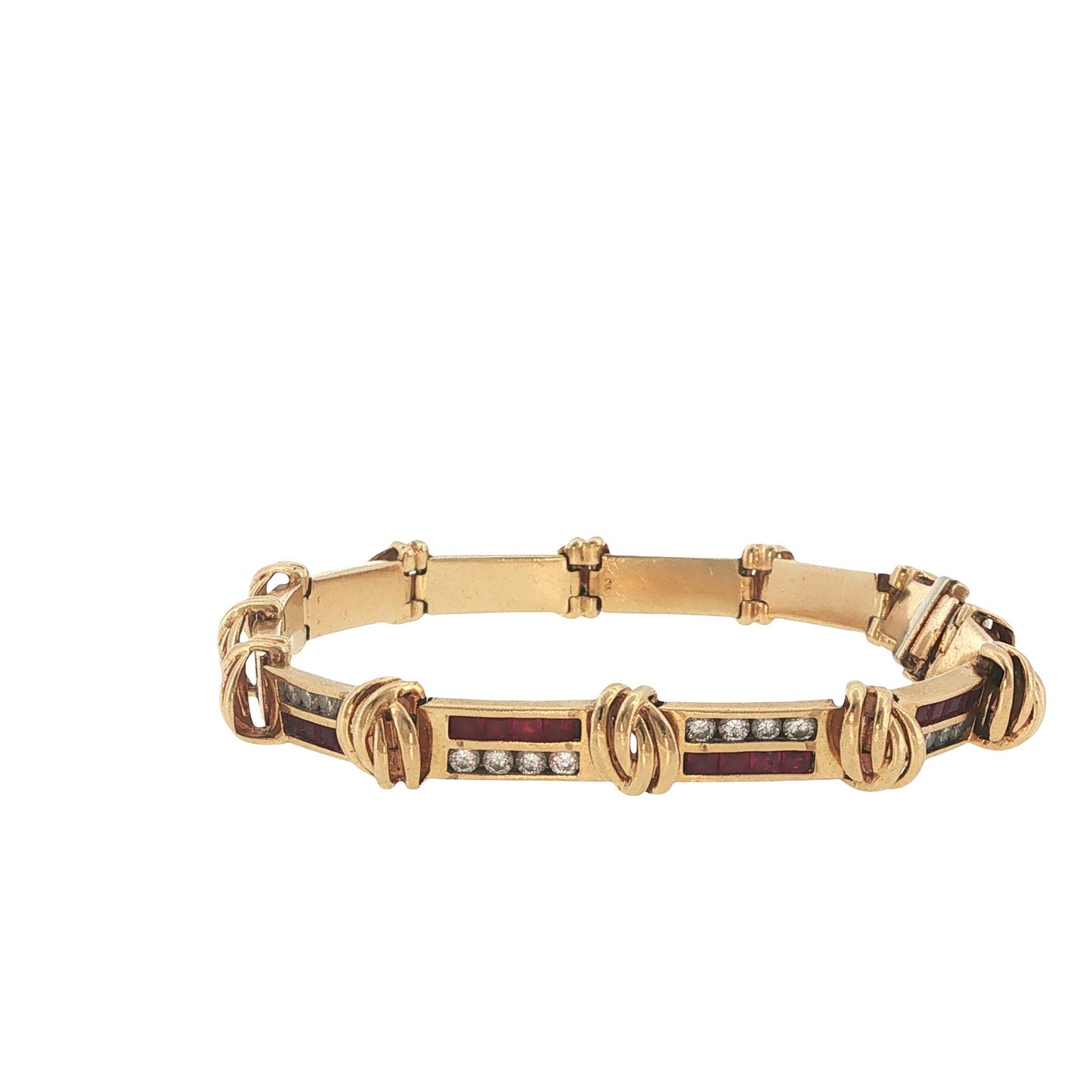 Vintage 14K Gold 1.92 Carat Ruby & 1.44 Carat Diamond Bracelet