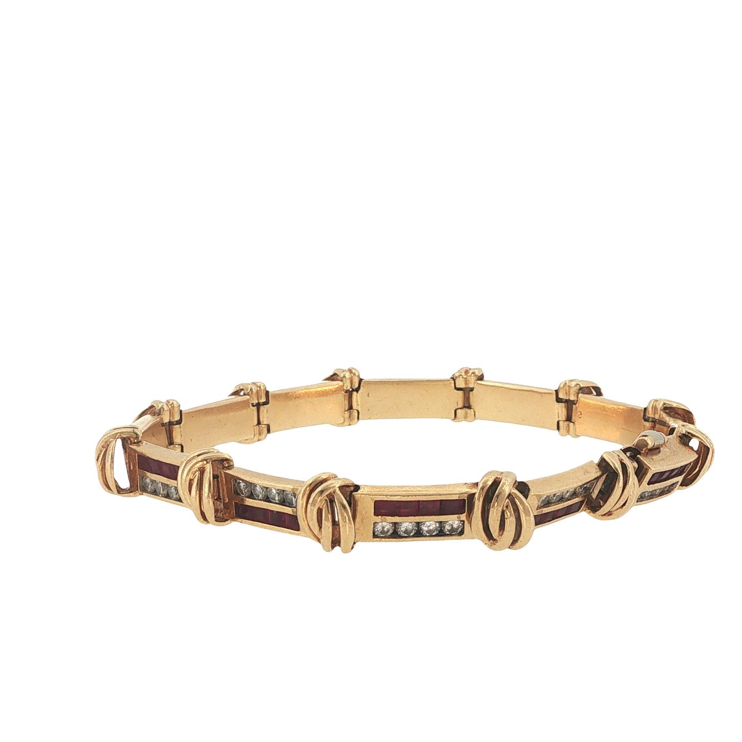 Vintage 14K Gold 1.92 Carat Ruby & 1.44 Carat Diamond Bracelet