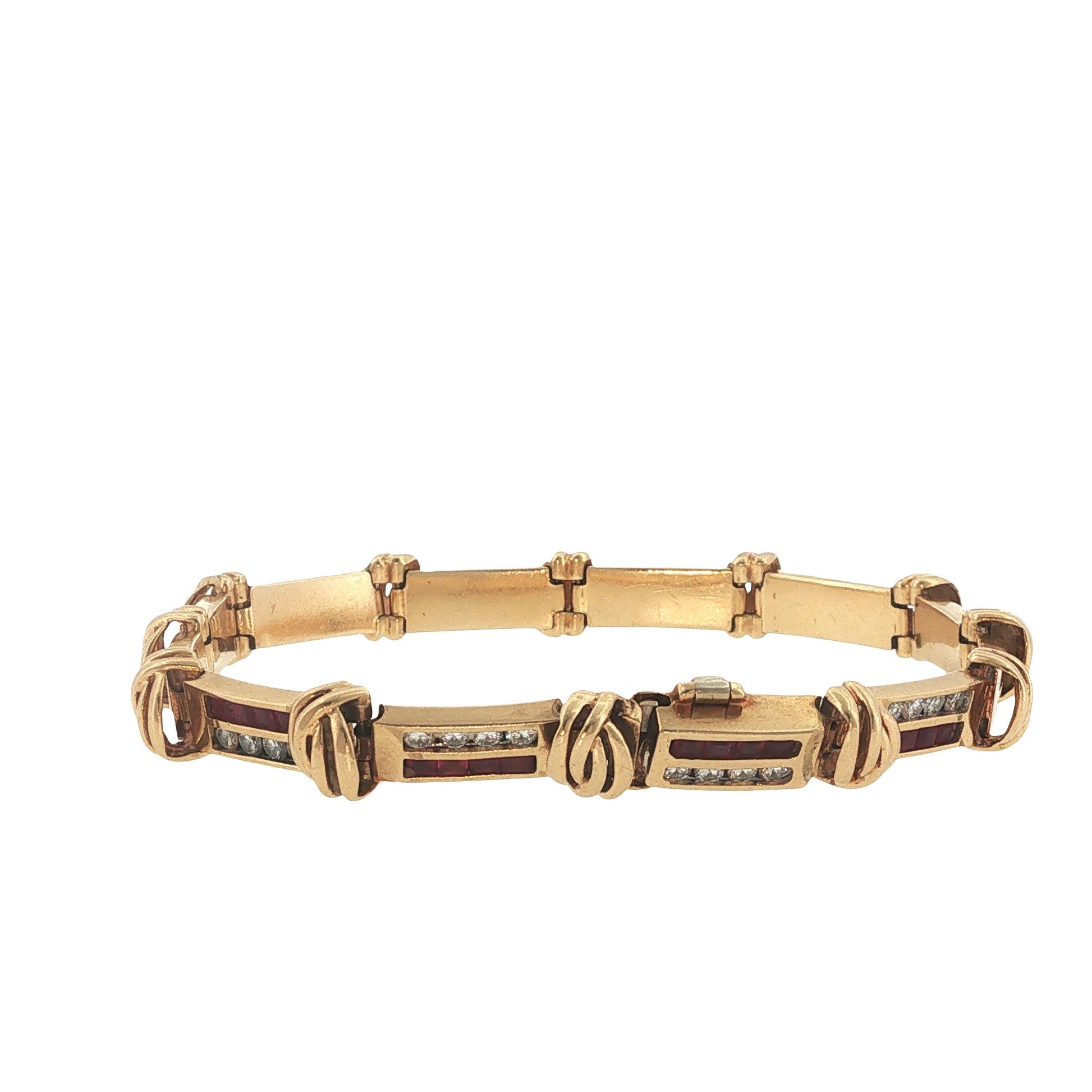 Vintage 14K Gold 1.92 Carat Ruby & 1.44 Carat Diamond Bracelet