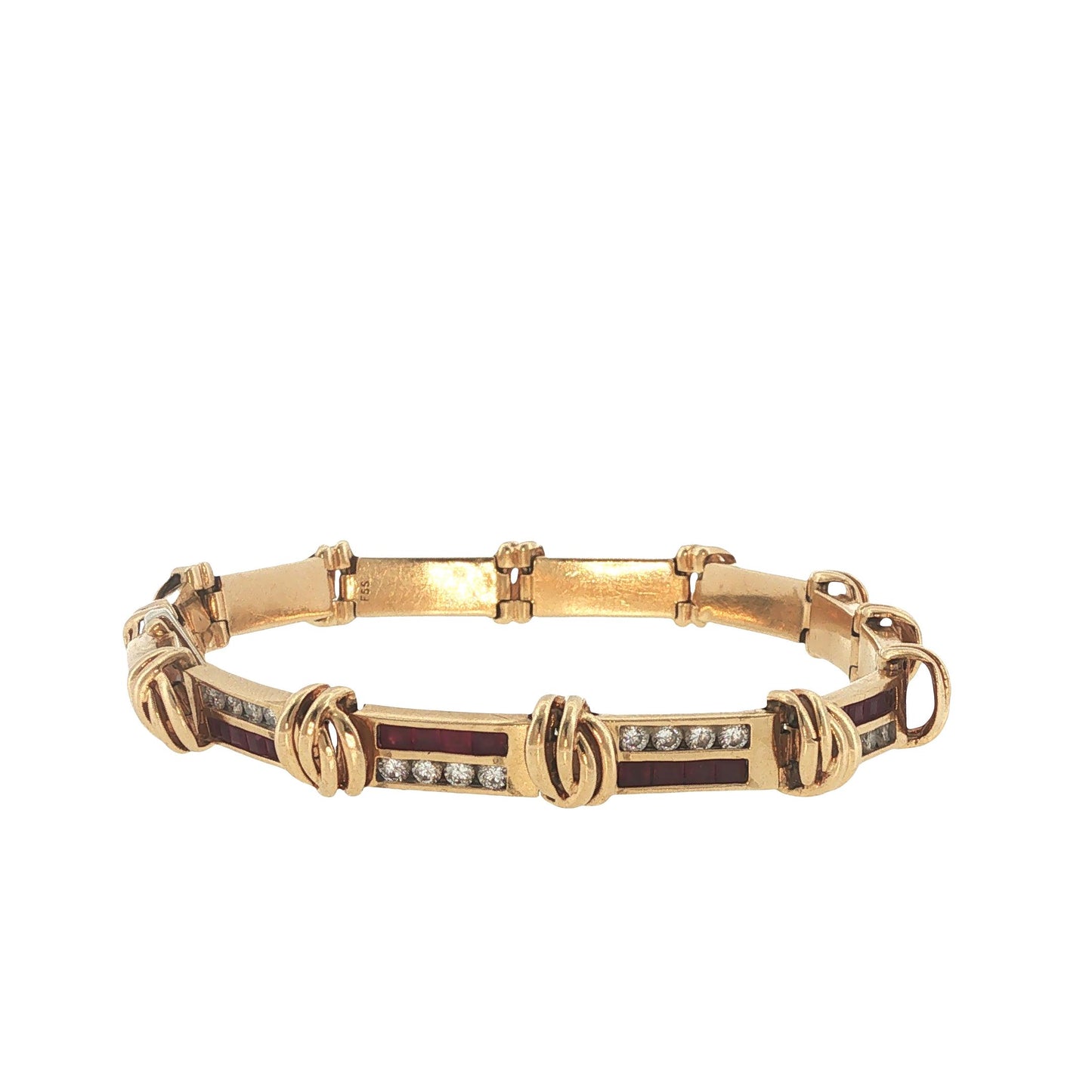 Vintage 14K Gold 1.92 Carat Ruby & 1.44 Carat Diamond Bracelet
