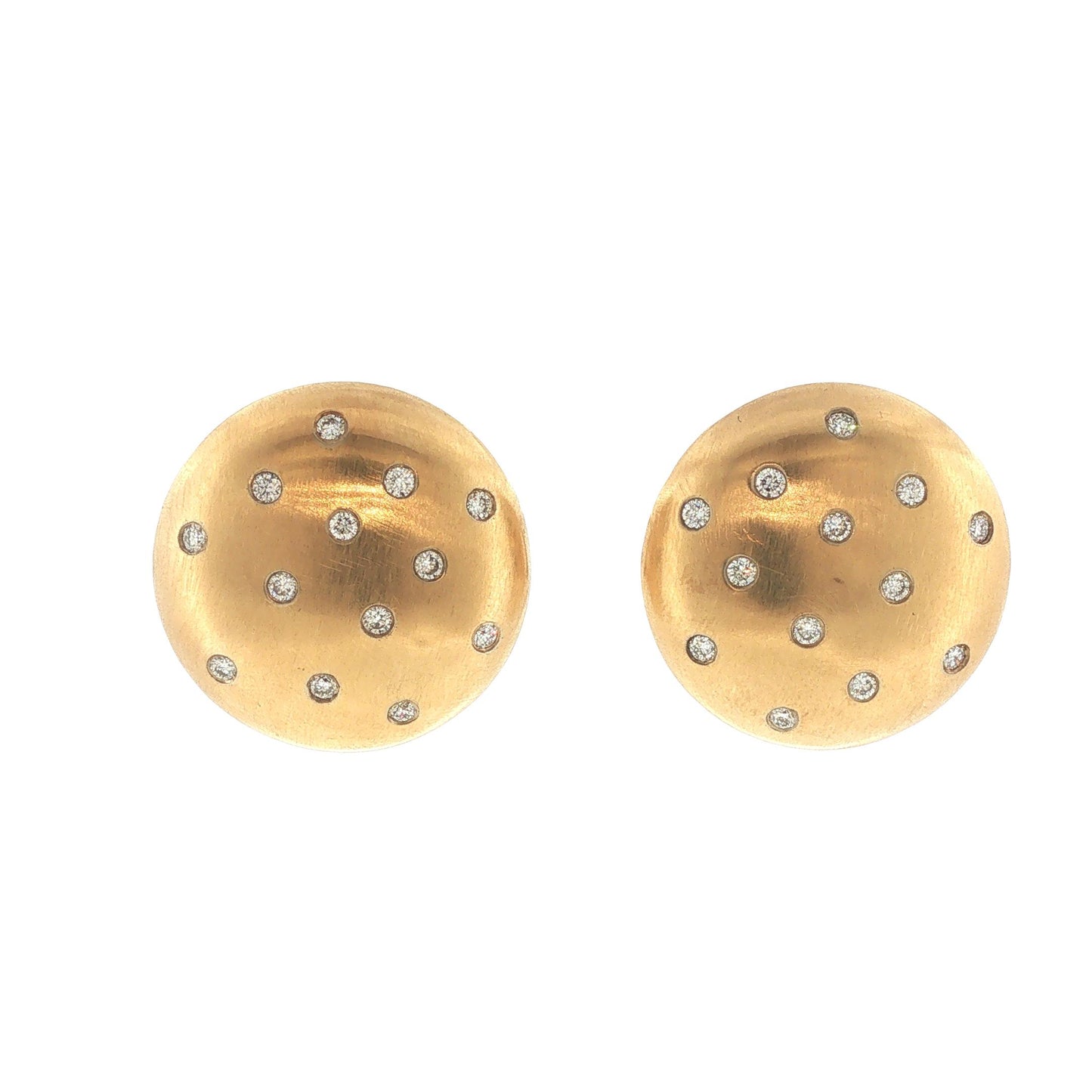Italian ALS 14K Gold 0.78 Carat Diamond Disc Earrings