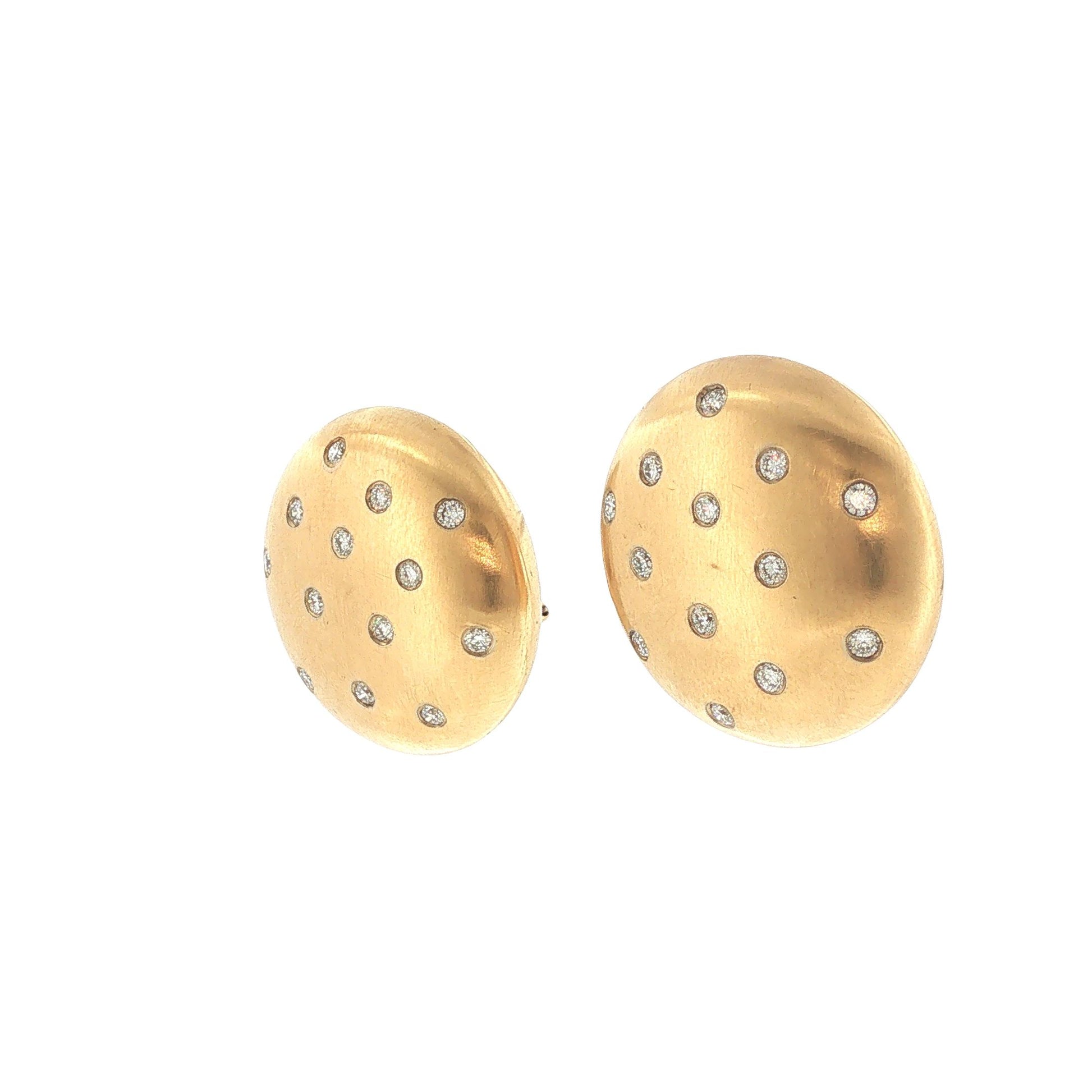 Italian ALS 14K Gold 0.78 Carat Diamond Disc Earrings