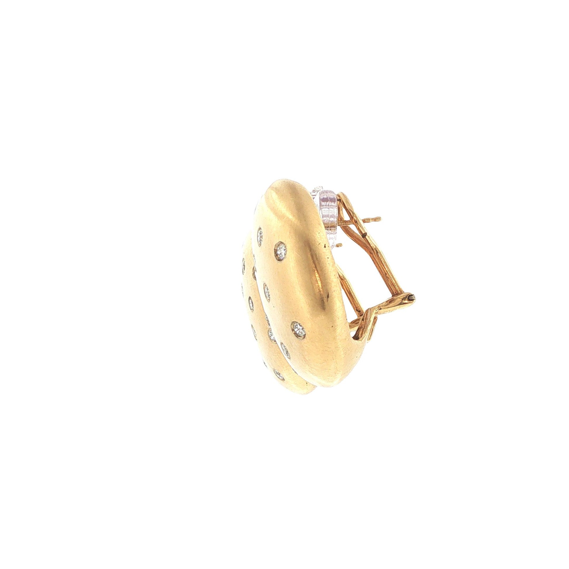 Italian ALS 14K Gold 0.78 Carat Diamond Disc Earrings