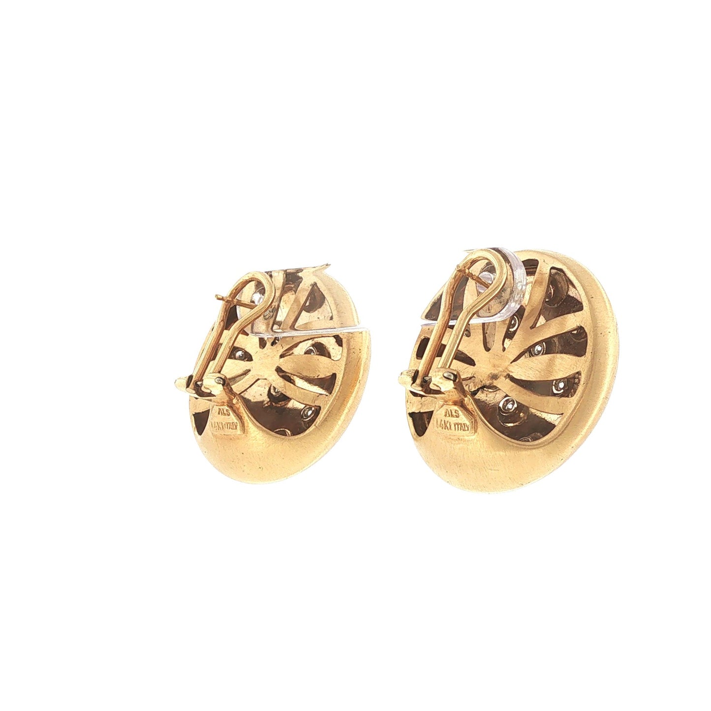 Italian ALS 14K Gold 0.78 Carat Diamond Disc Earrings