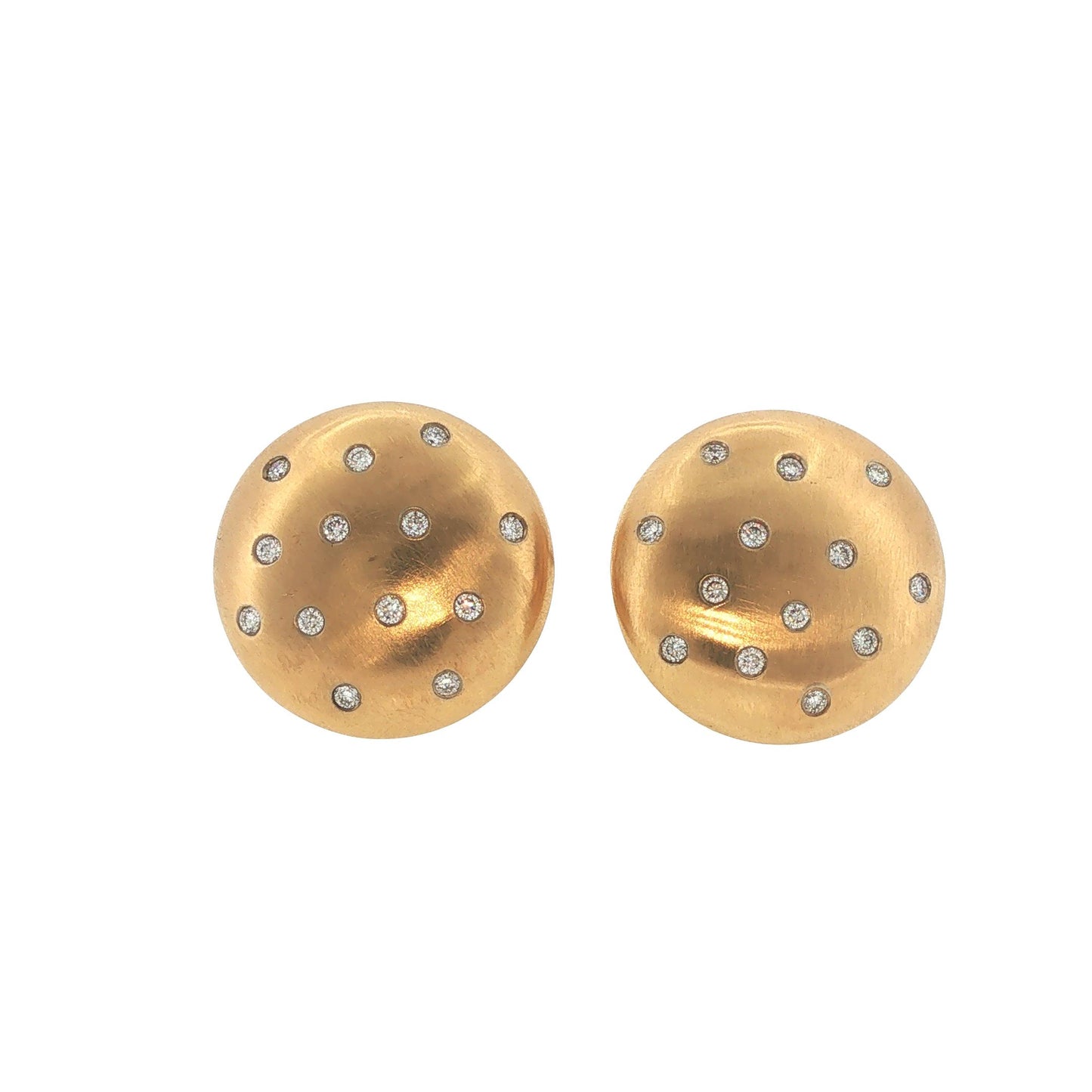 Italian ALS 14K Gold 0.78 Carat Diamond Disc Earrings