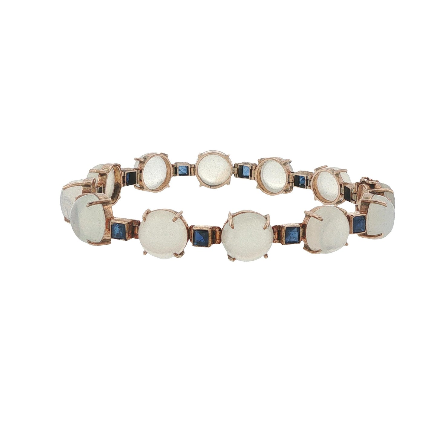 14K Gold Moonstone Sapphire Bracelet