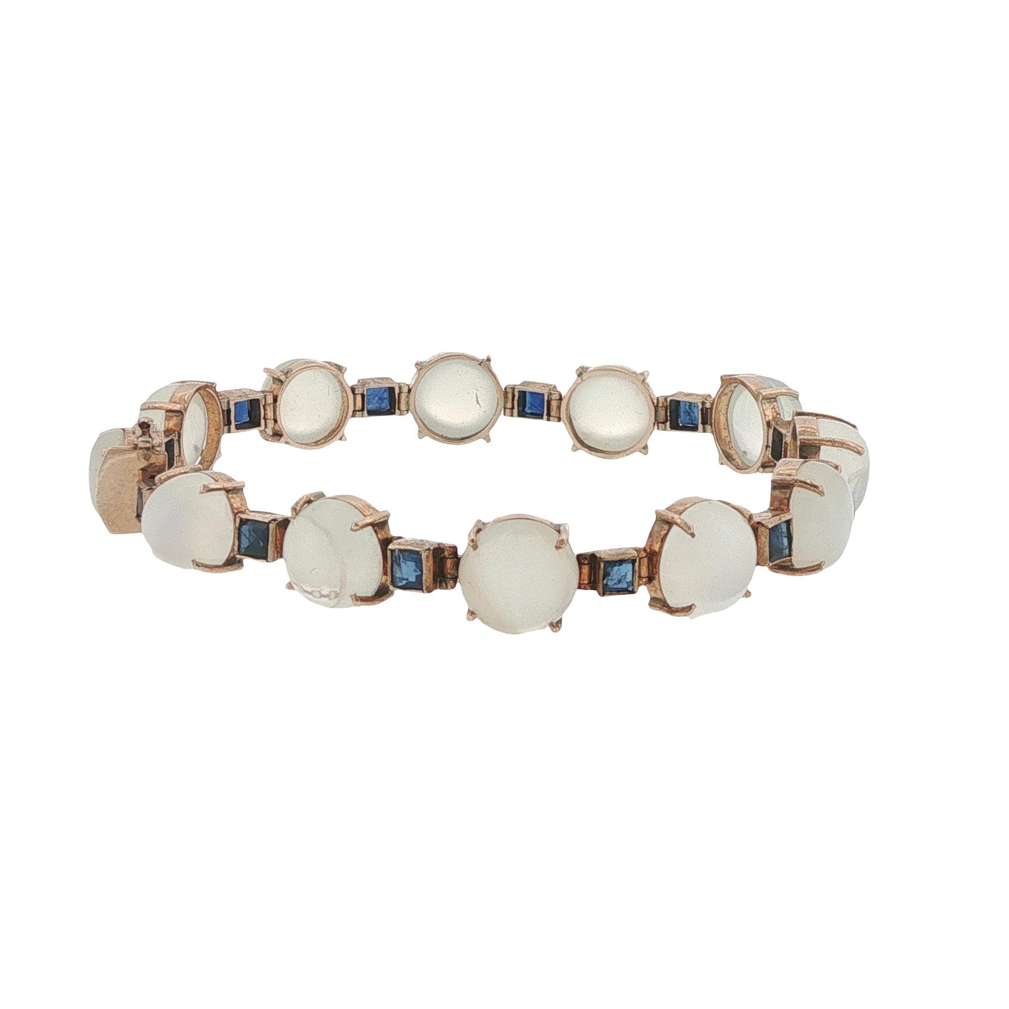 14K Gold Moonstone Sapphire Bracelet