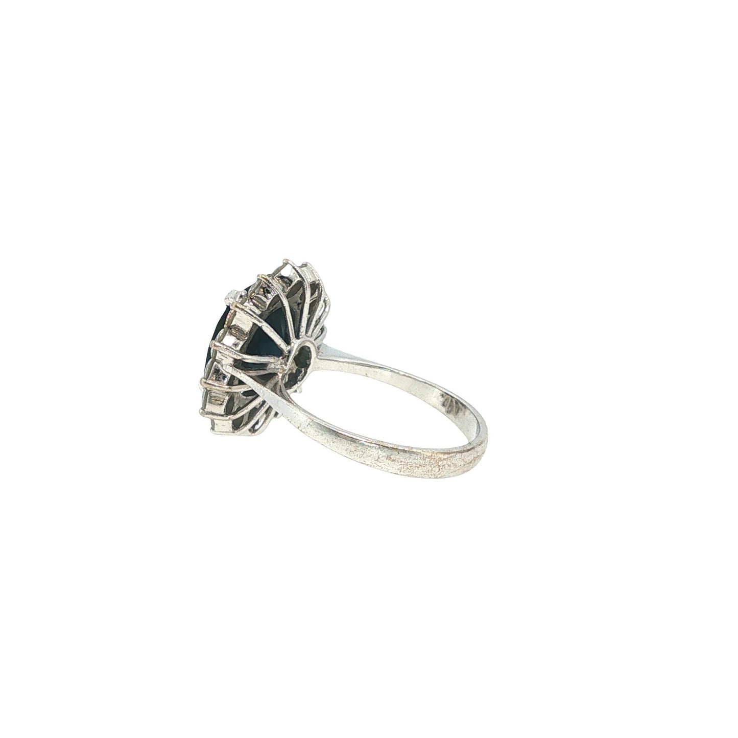 18K White Gold 4.80 Carat Sapphire & 1.82 Carat Diamond Cluster Ring