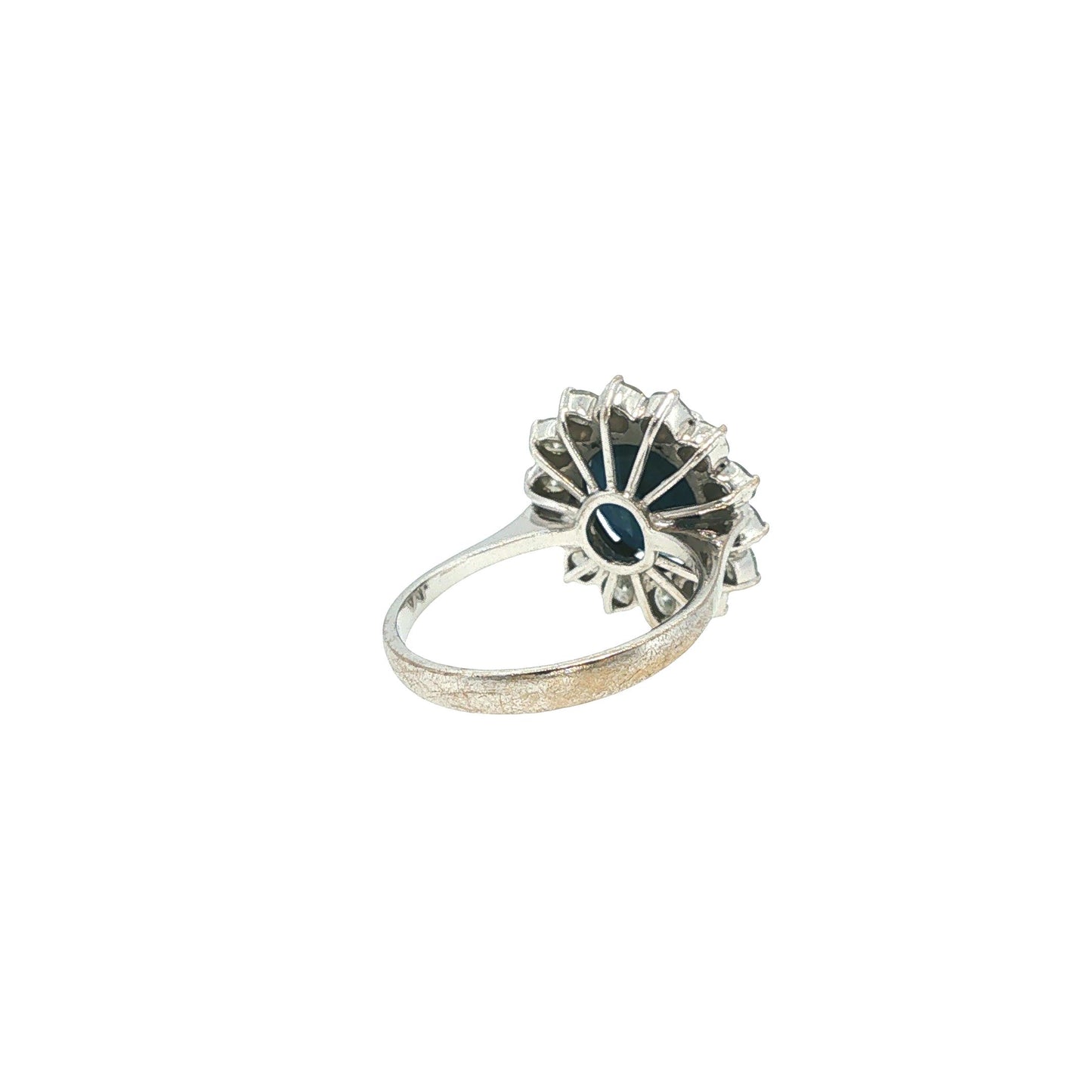18K White Gold 4.80 Carat Sapphire & 1.82 Carat Diamond Cluster Ring
