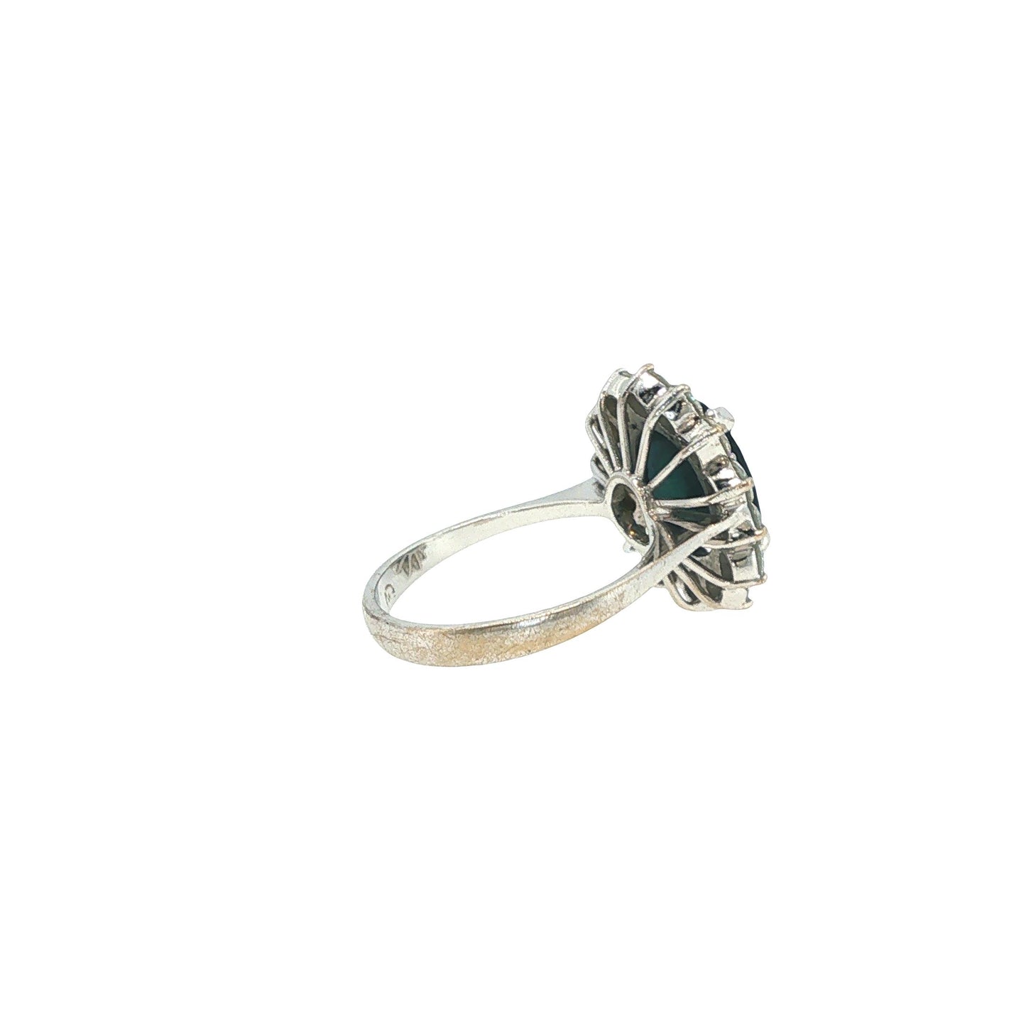 18K White Gold 4.80 Carat Sapphire & 1.82 Carat Diamond Cluster Ring