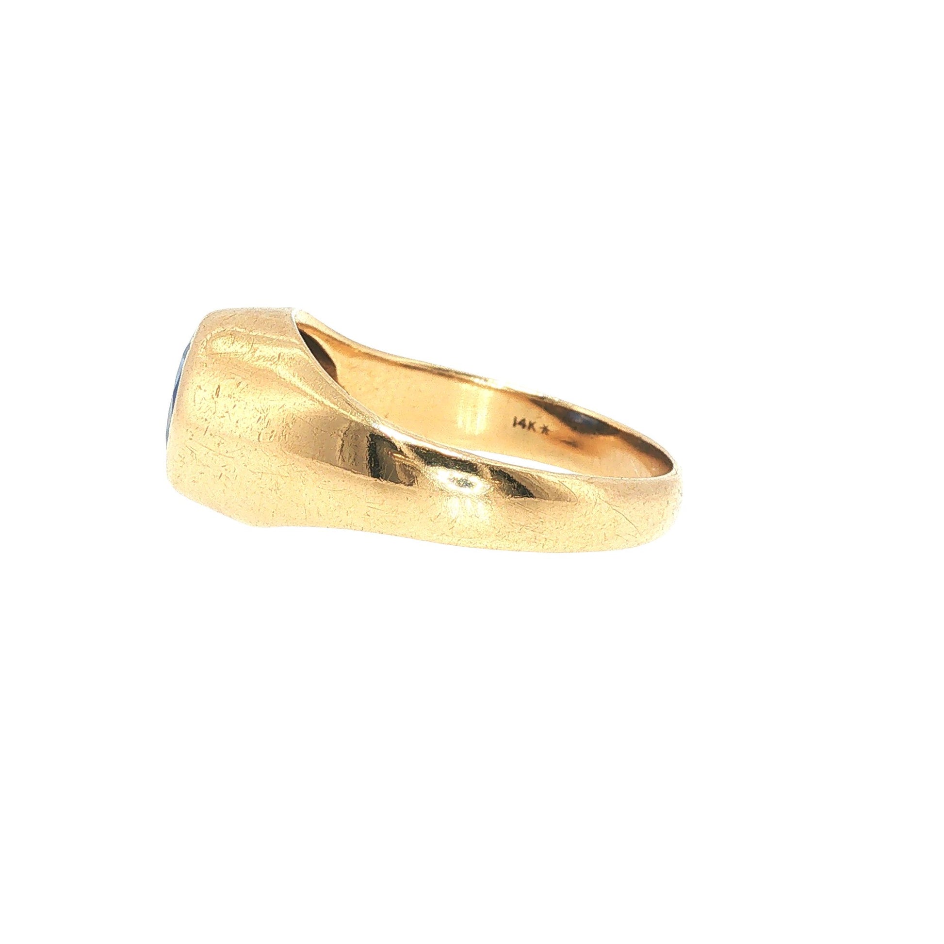 GIA Certified Ceylon Sapphire 14K Gold Gypsy Ring