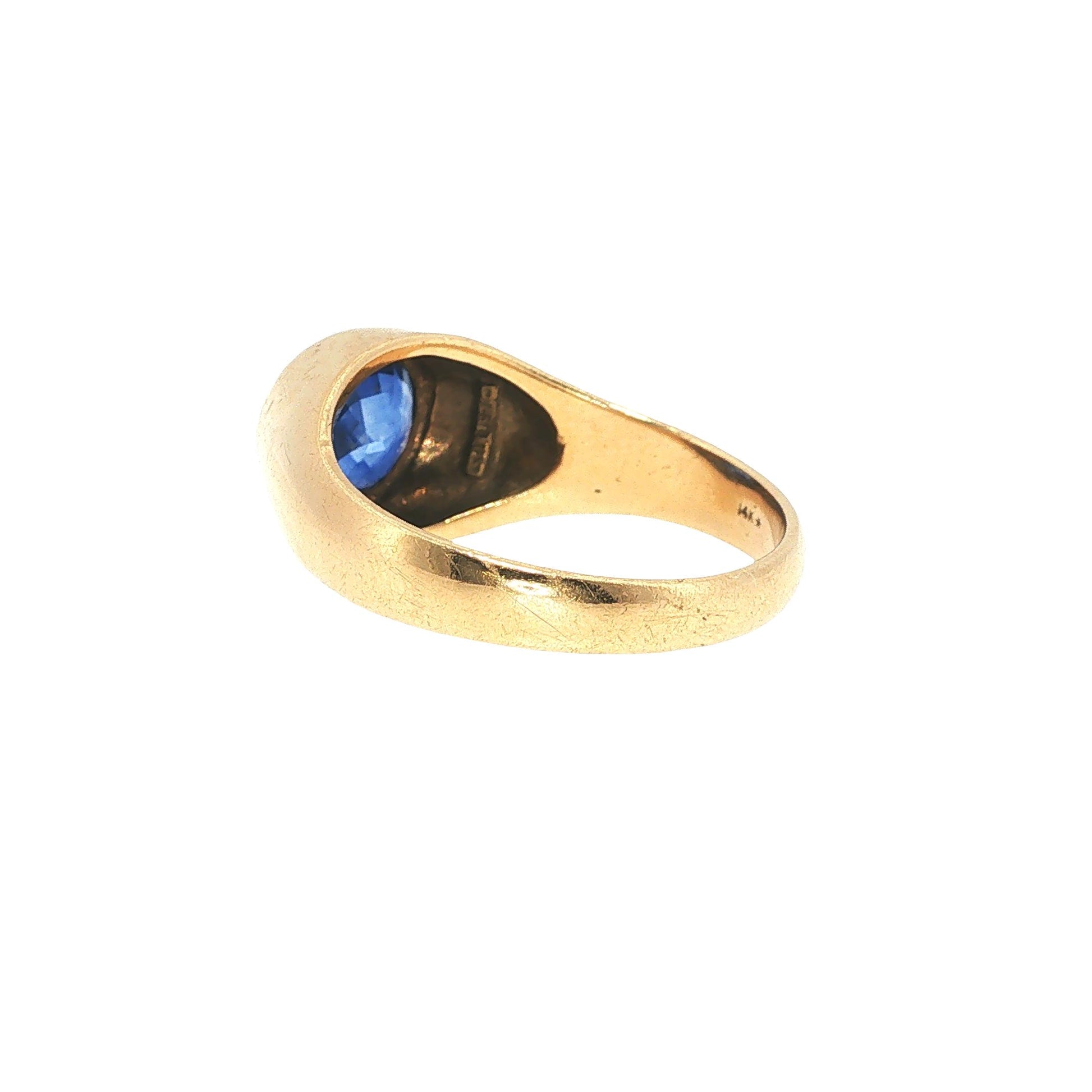 GIA Certified Ceylon Sapphire 14K Gold Gypsy Ring
