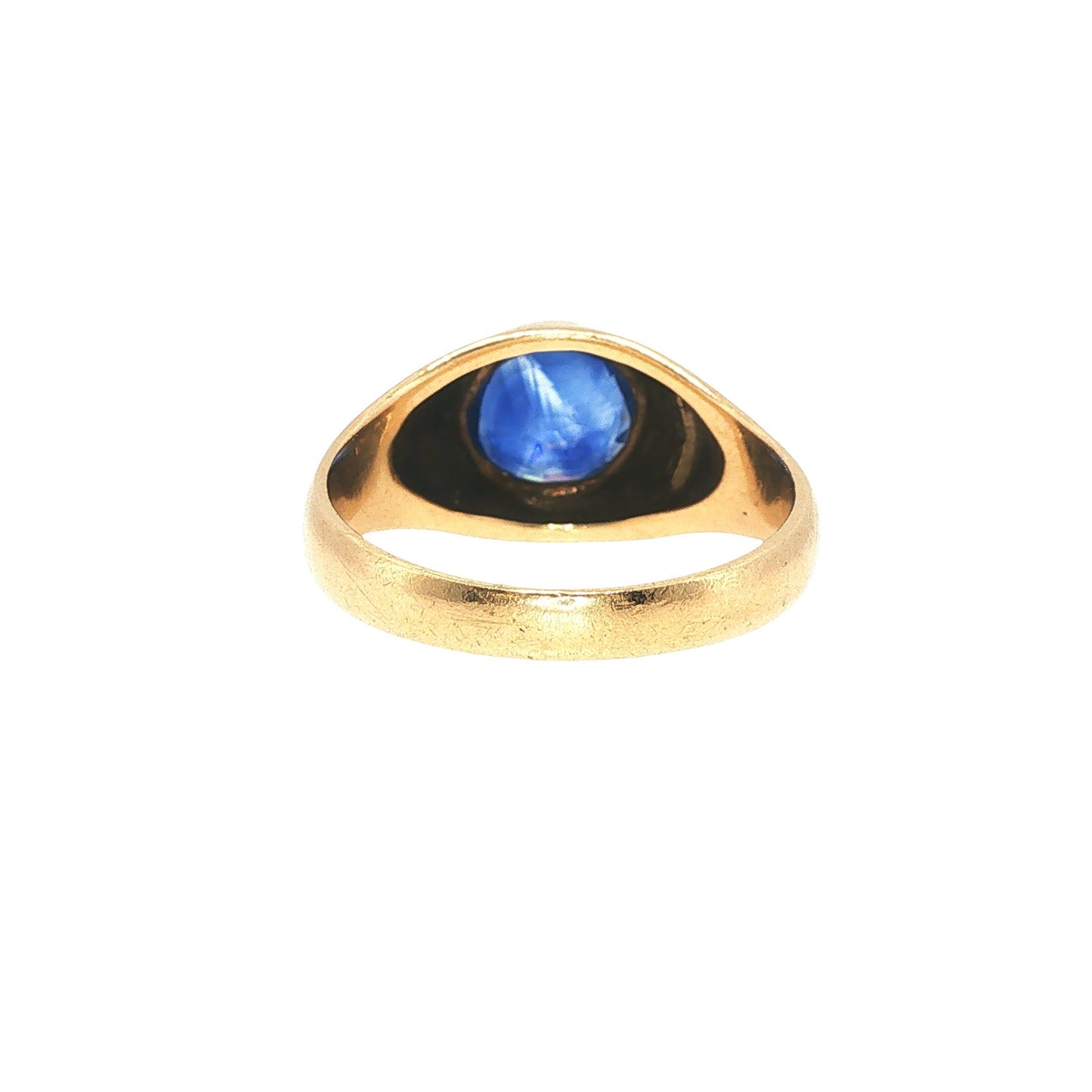 GIA Certified Ceylon Sapphire 14K Gold Gypsy Ring
