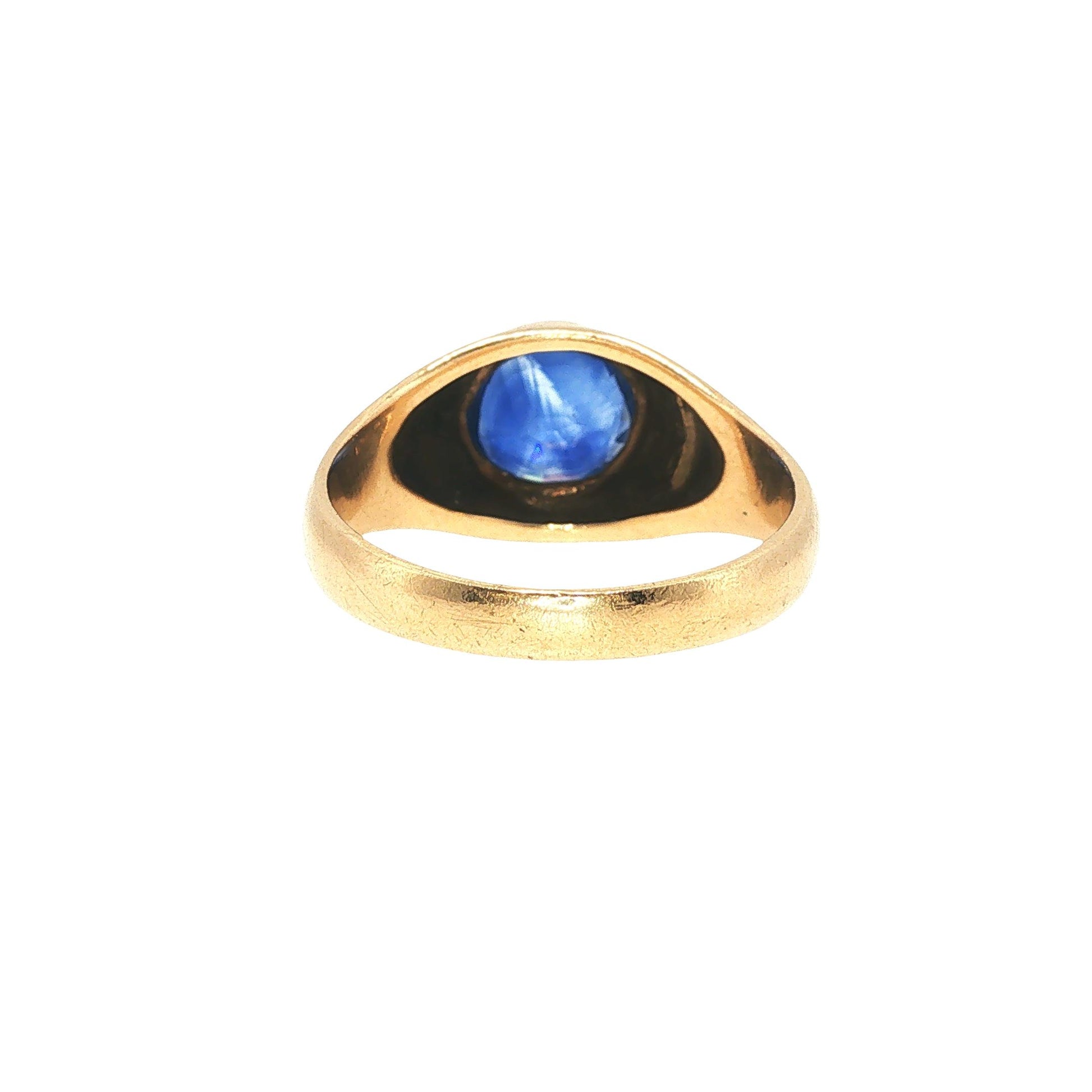 GIA Certified Ceylon Sapphire 14K Gold Gypsy Ring