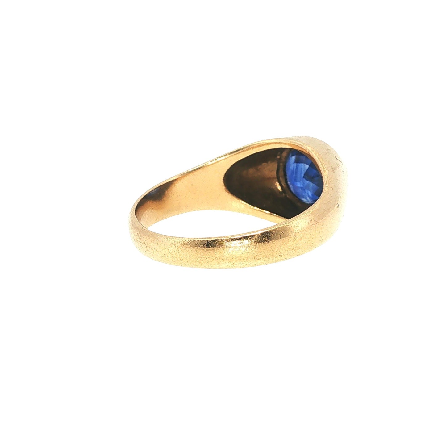 GIA Certified Ceylon Sapphire 14K Gold Gypsy Ring