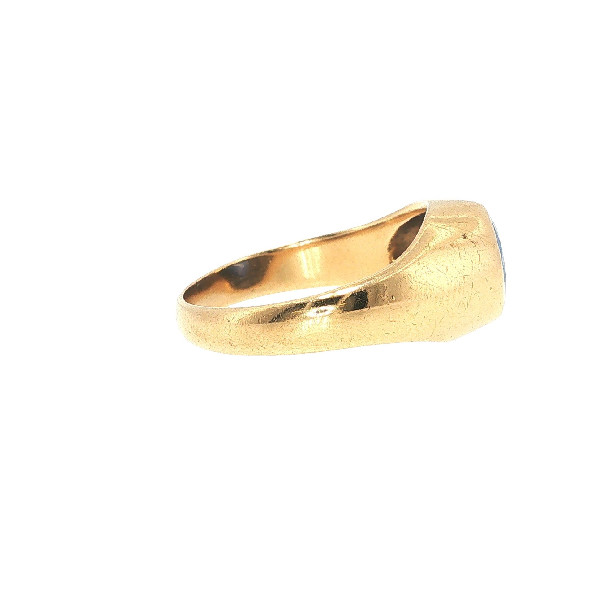 GIA Certified Ceylon Sapphire 14K Gold Gypsy Ring