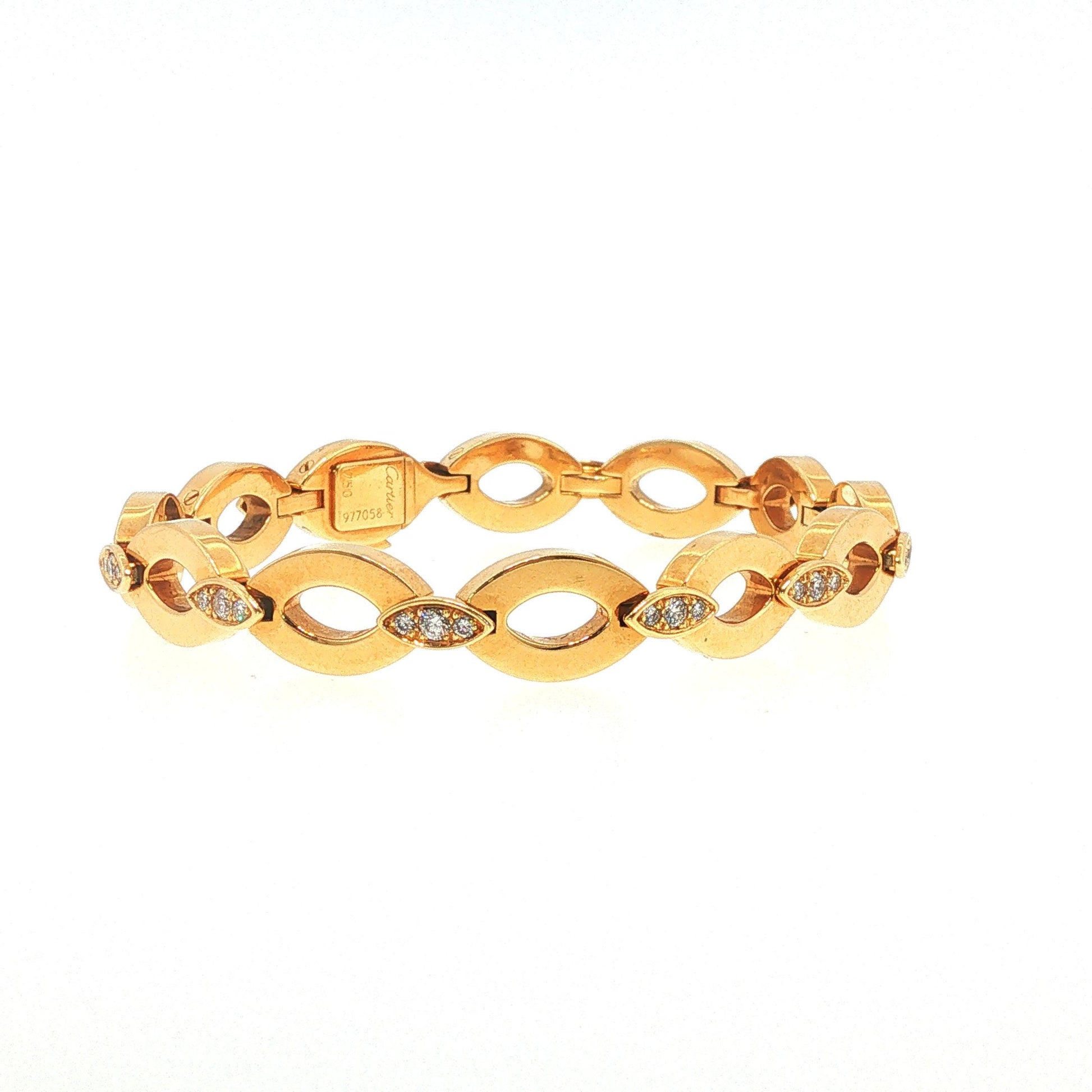 Vintage Cartier Diadea Diamond 18K Gold Bracelet