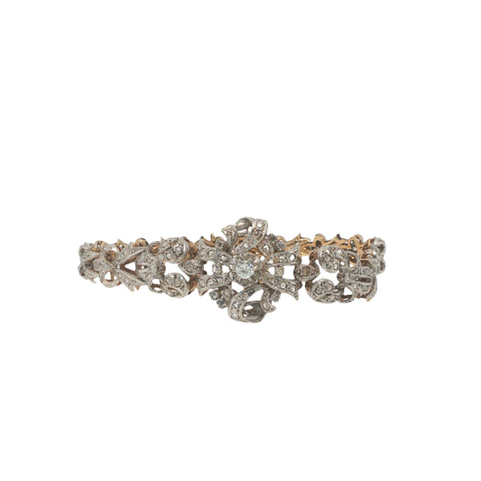 Edwardian Platinum & 14K Gold Diamond Bracelet