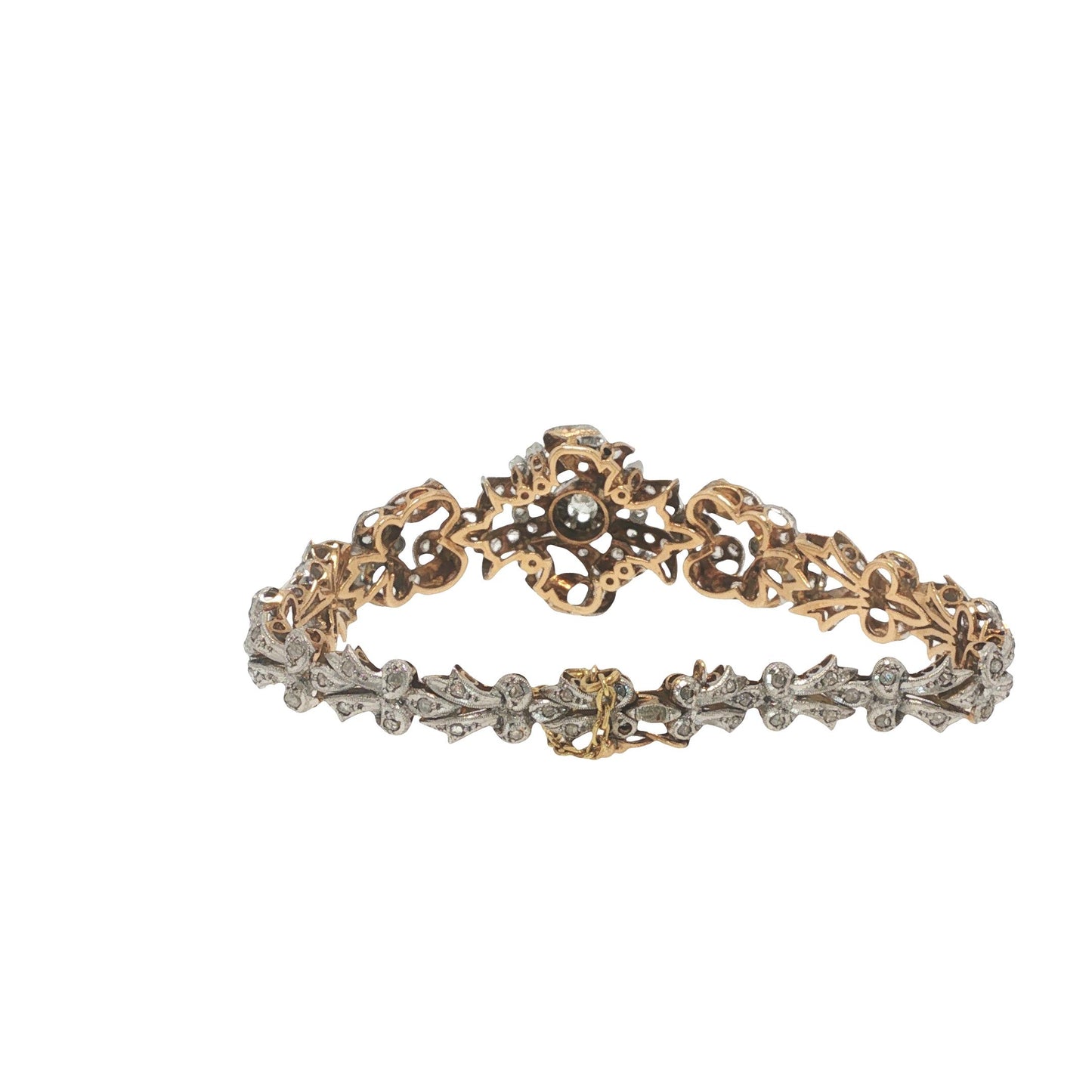 Edwardian Platinum & 14K Gold Diamond Bracelet