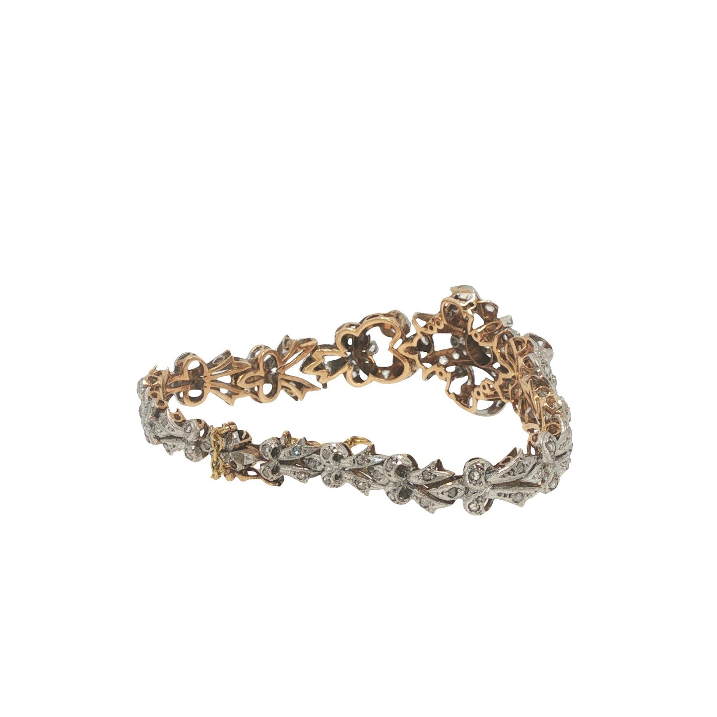 Edwardian Platinum & 14K Gold Diamond Bracelet