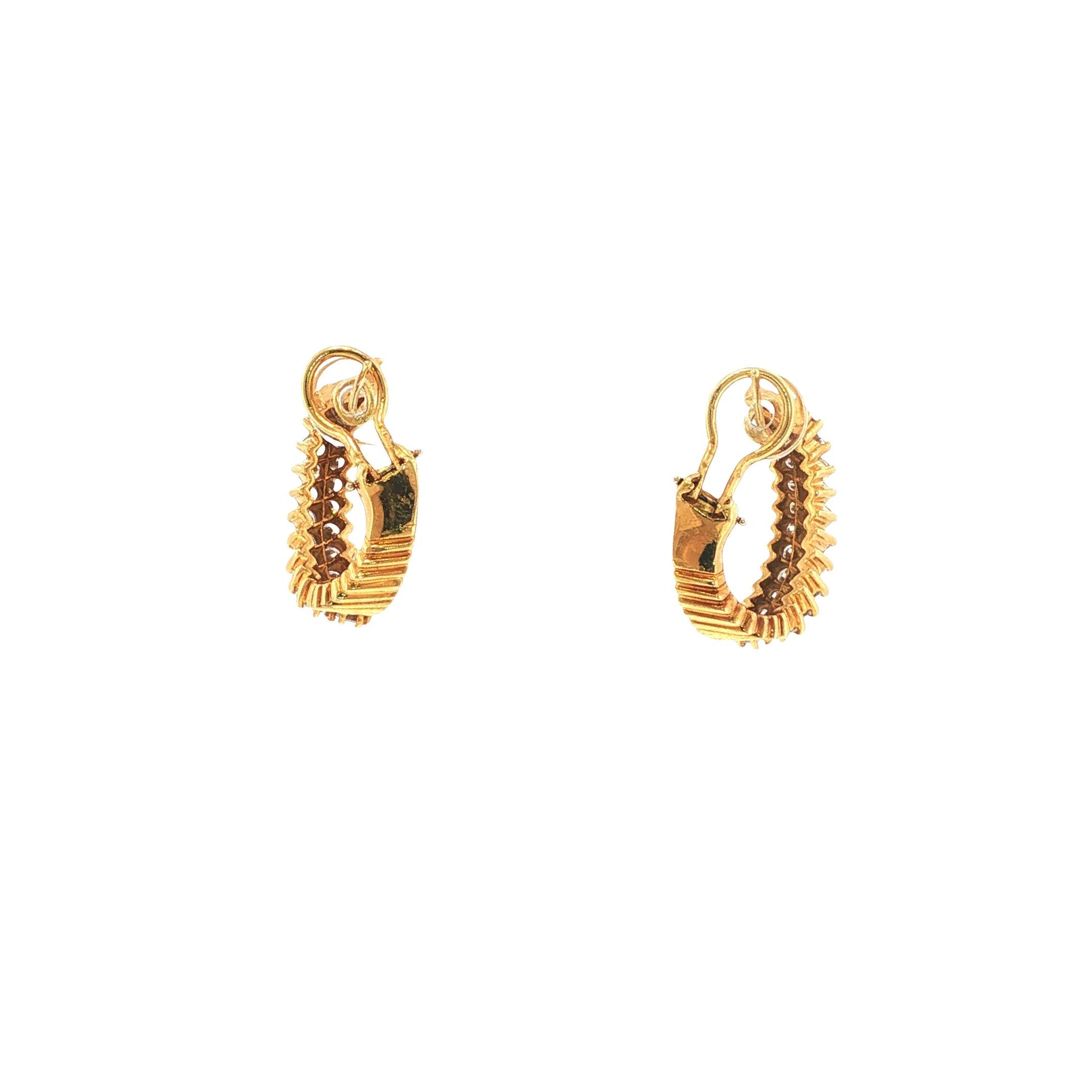 Hammerman Brothers 18K Gold Diamond Earrings