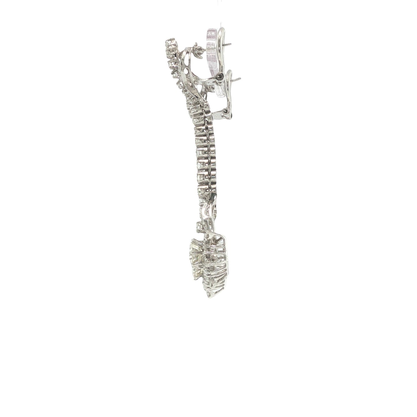 18K White Gold 2.04 Carat Diamond Articulated Pendant Earrings