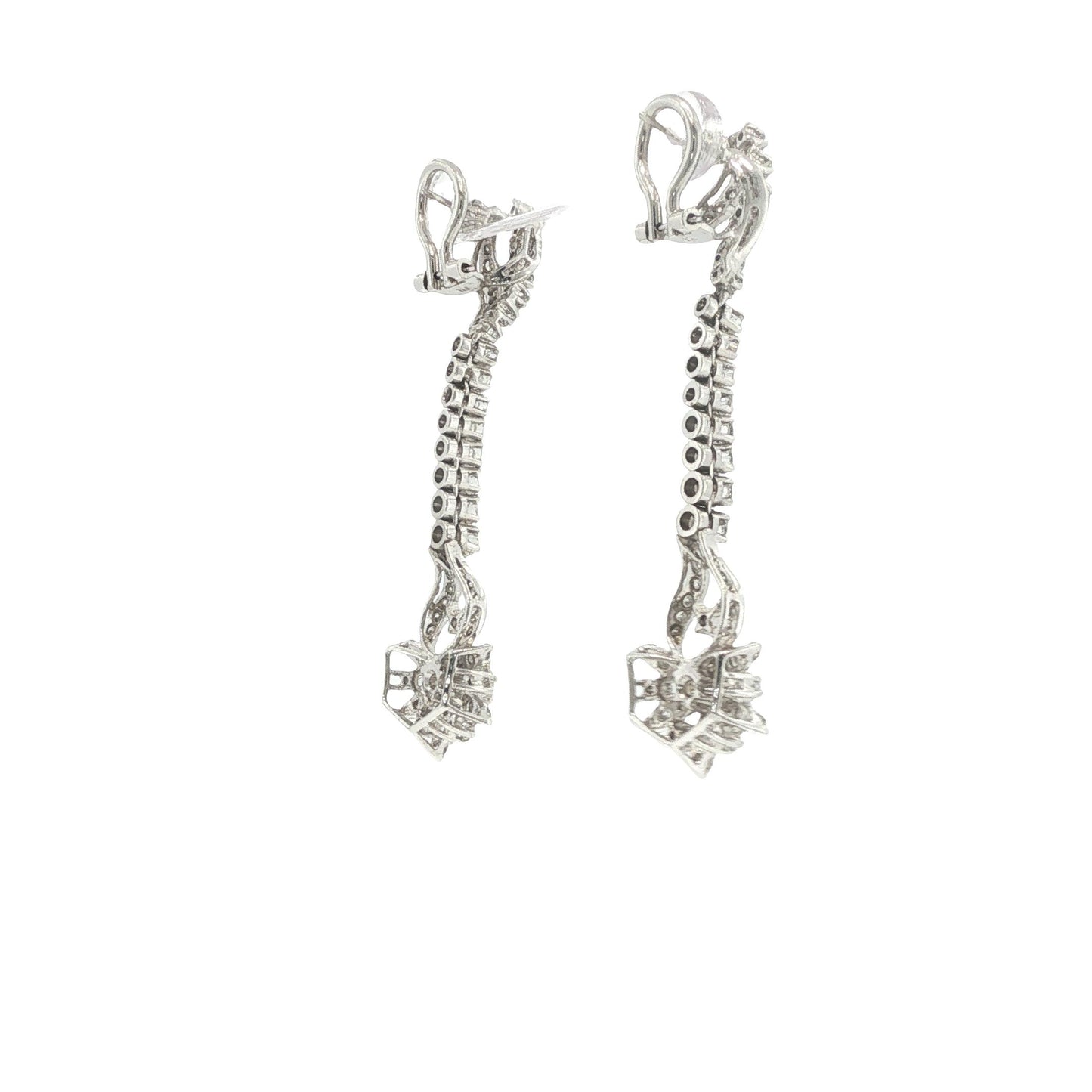 18K White Gold 2.04 Carat Diamond Articulated Pendant Earrings