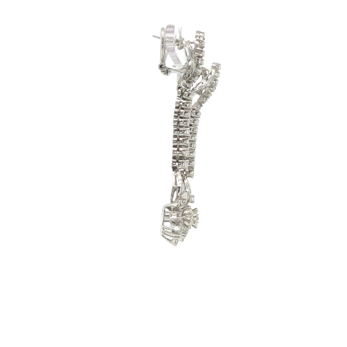 18K White Gold 2.04 Carat Diamond Articulated Pendant Earrings