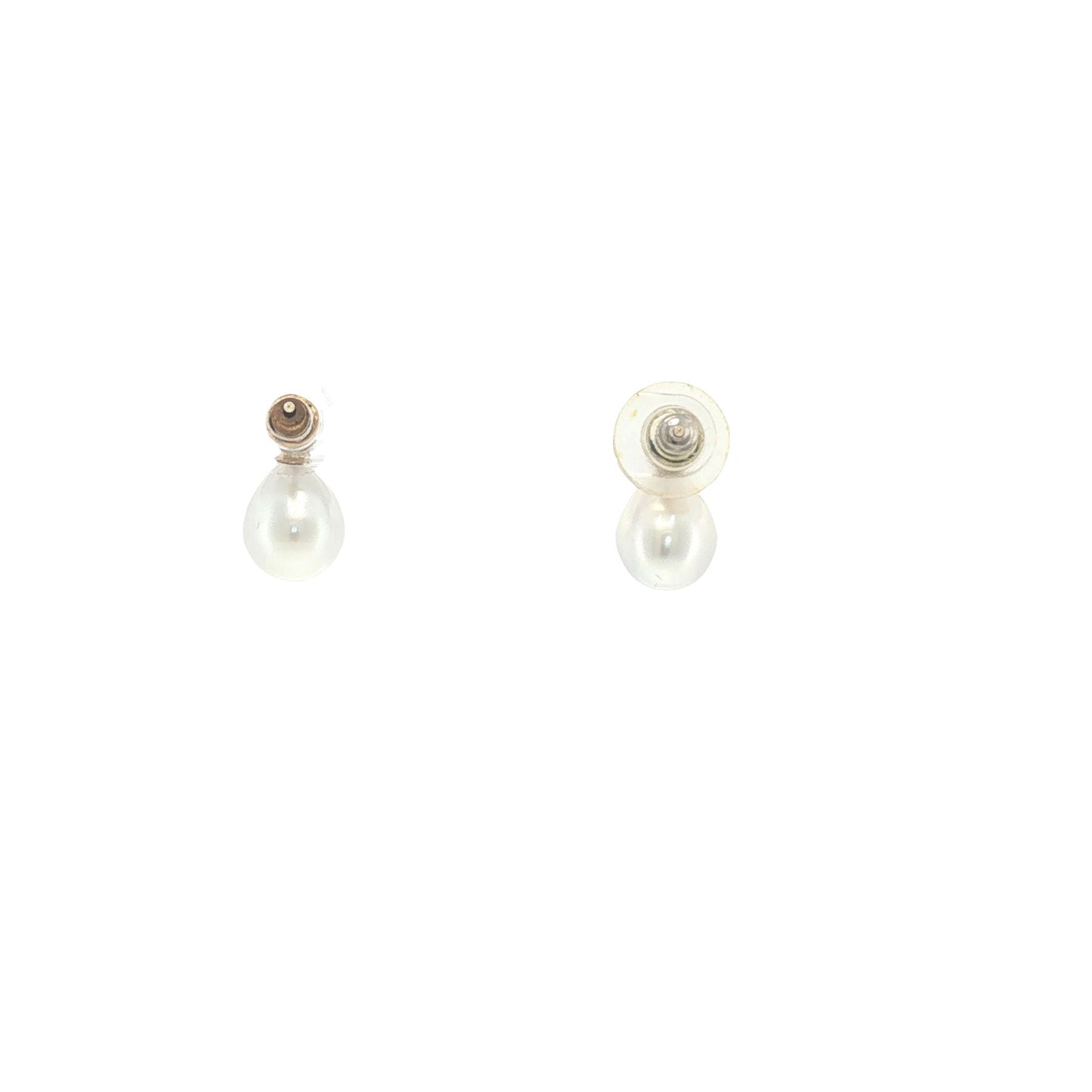 18K Gold Diamond and Pear-Shaped Pearl Drop Earrings
