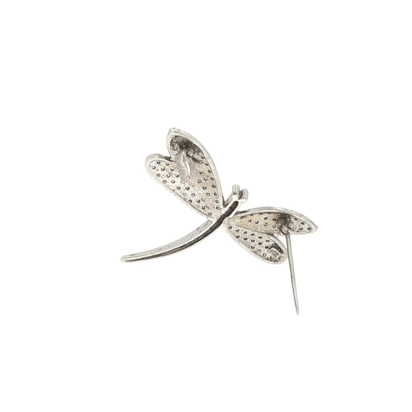 14K White Gold 4.00 Carat Diamond Dragonfly Brooch