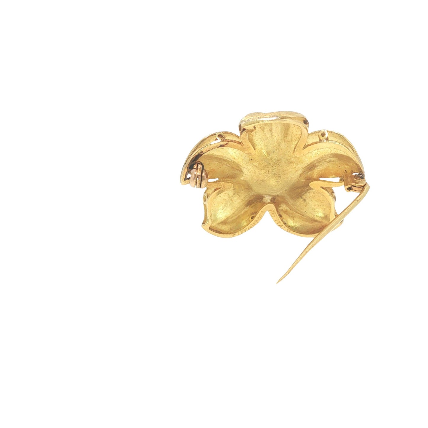 Vintage Tiffany & Co. 18K Sapphire & Diamond Flower Brooch Pin